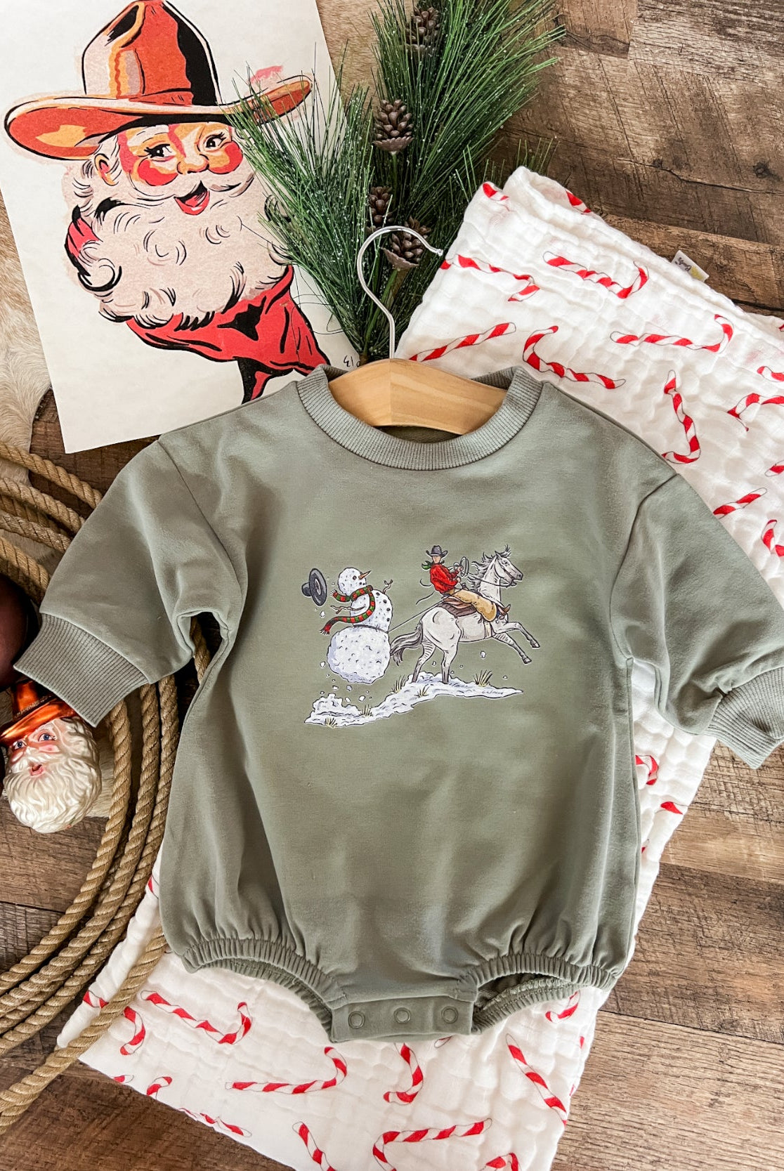Frosty Fun Bubble Romper (green)