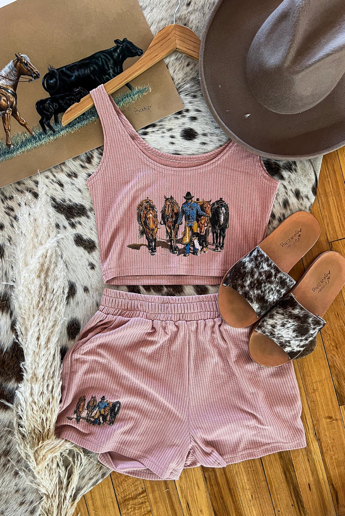 Leader Of The Pack Western Retro SET (peachy tan)