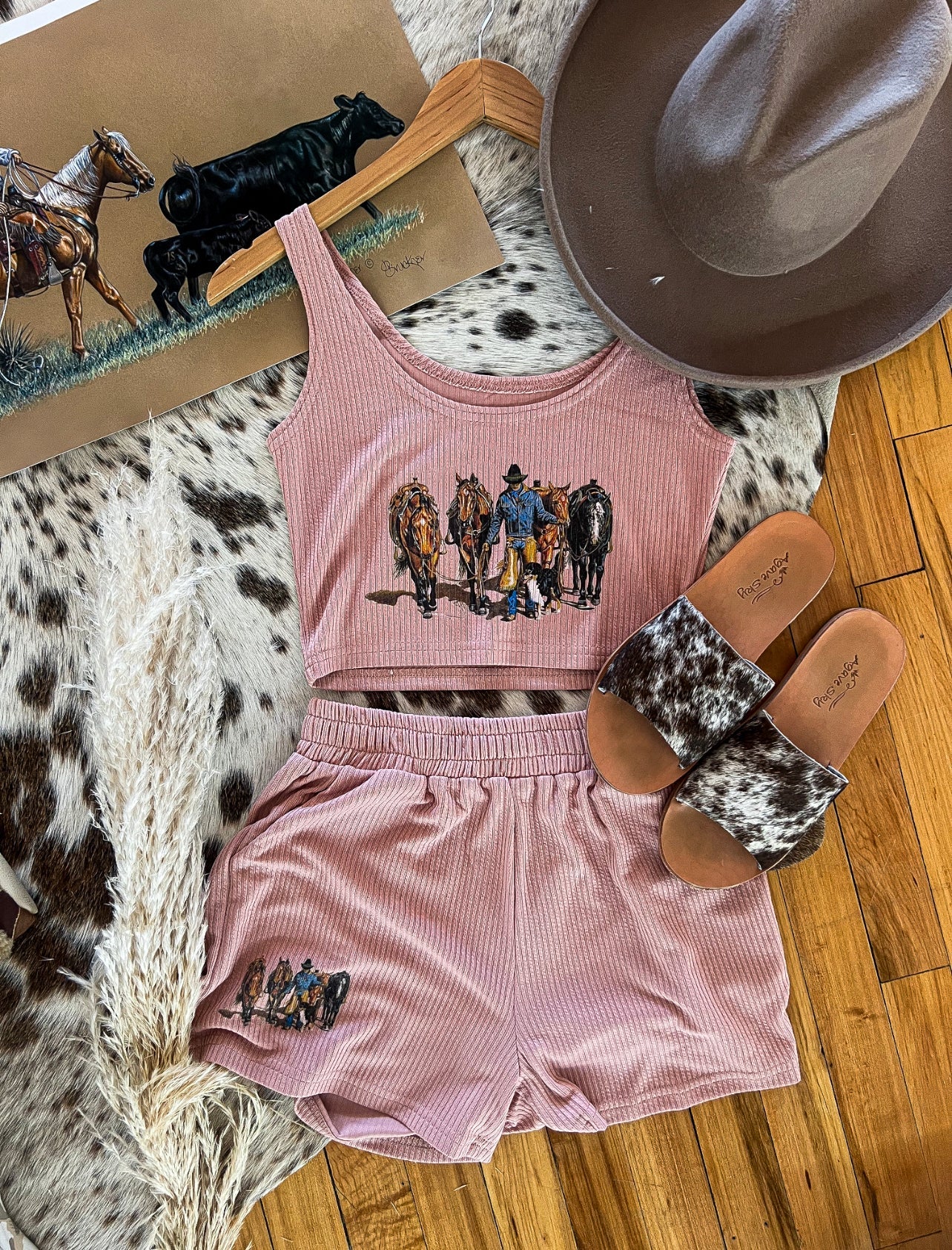 Leader Of The Pack Western Retro SET (peachy tan)