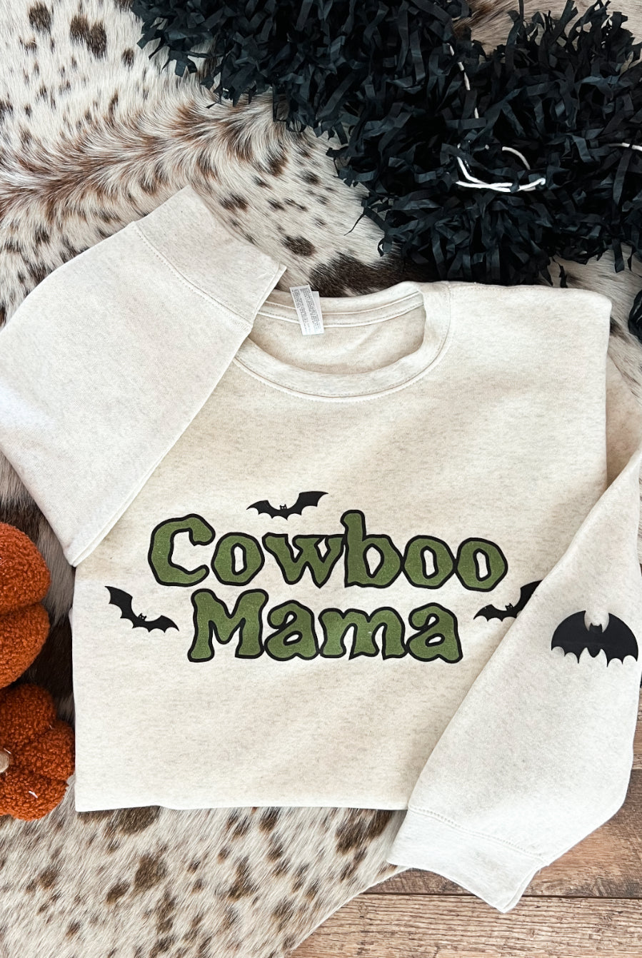 Cow-boo Mama Sweatshirt (Adult)(Heather Cream)