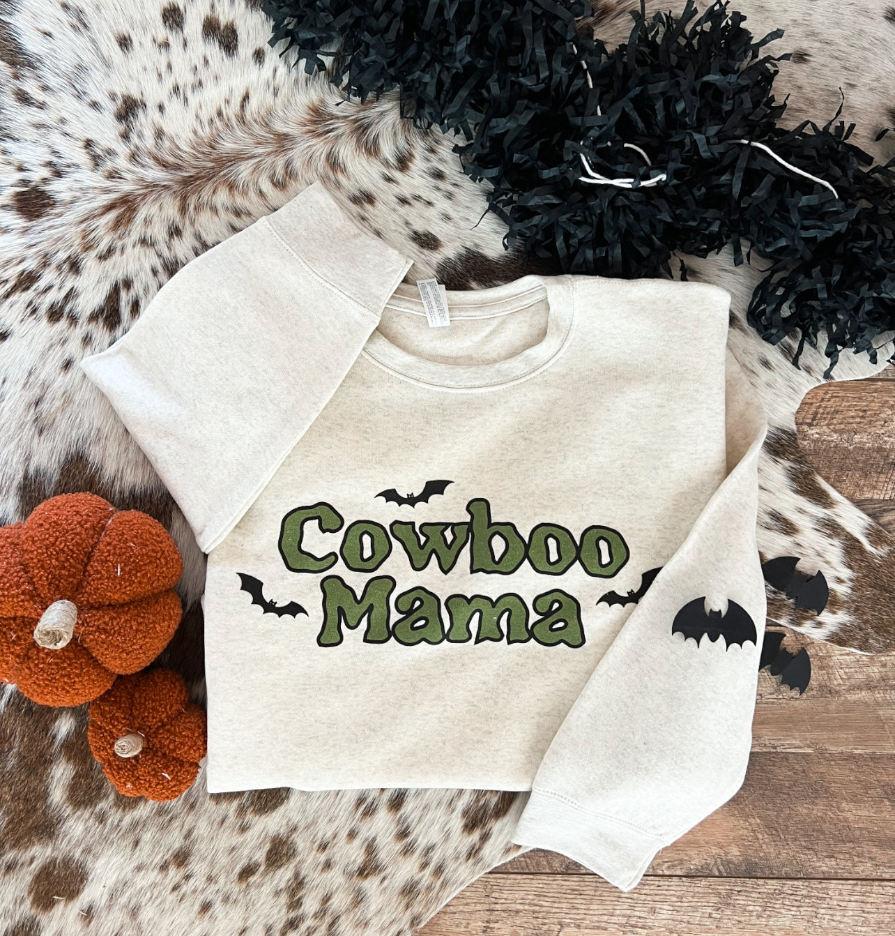 Cow-boo Mama Sweatshirt (Adult)(Heather Cream)