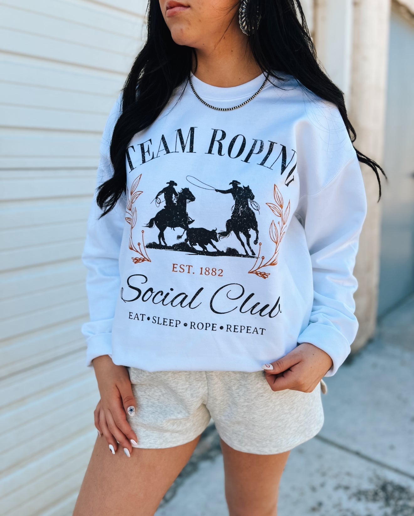 Team Roping Social Club Sweatshirt (White)