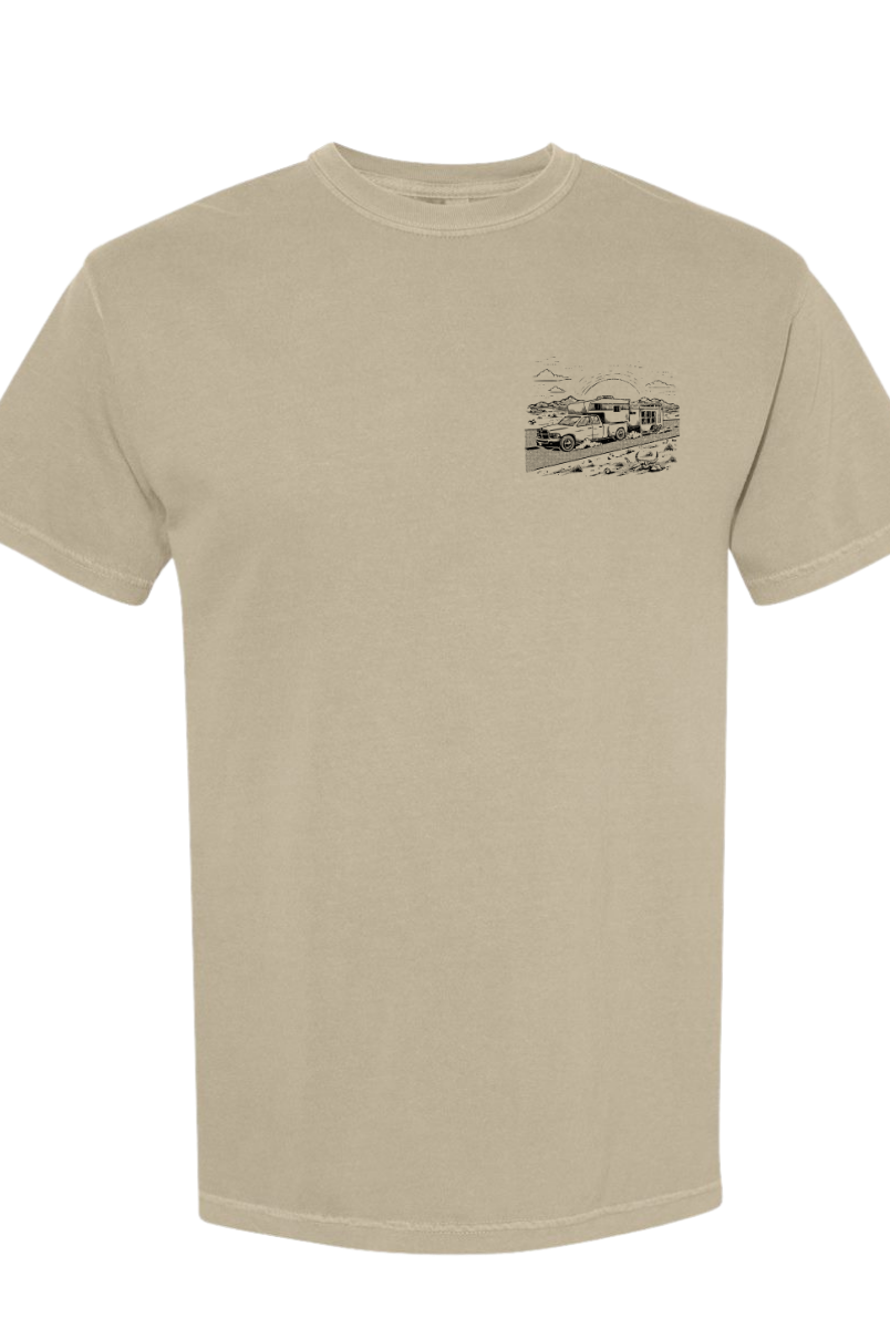 ’Valley of the Shadow’ Truck & Trailer Tee- Psalm 23:4 (Khaki)