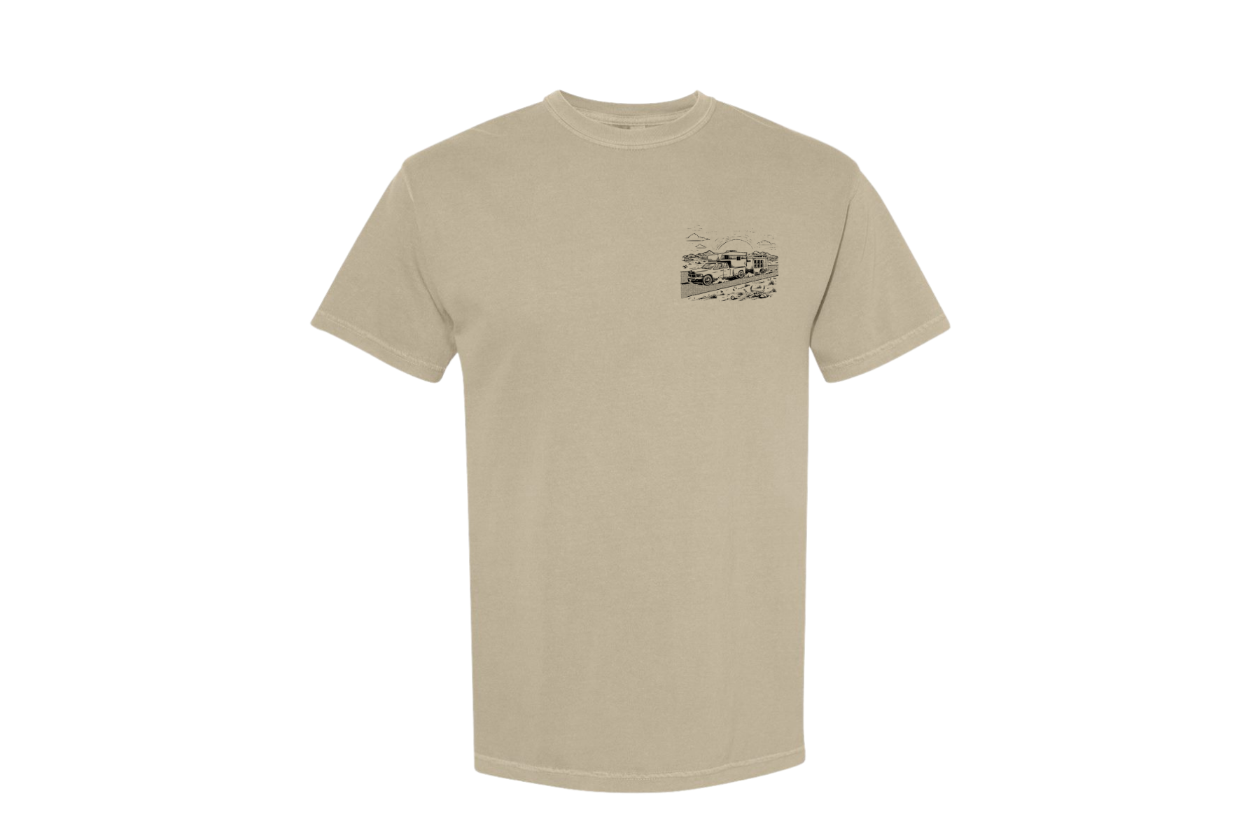 ’Valley of the Shadow’ Truck & Trailer Tee- Psalm 23:4 (Khaki)