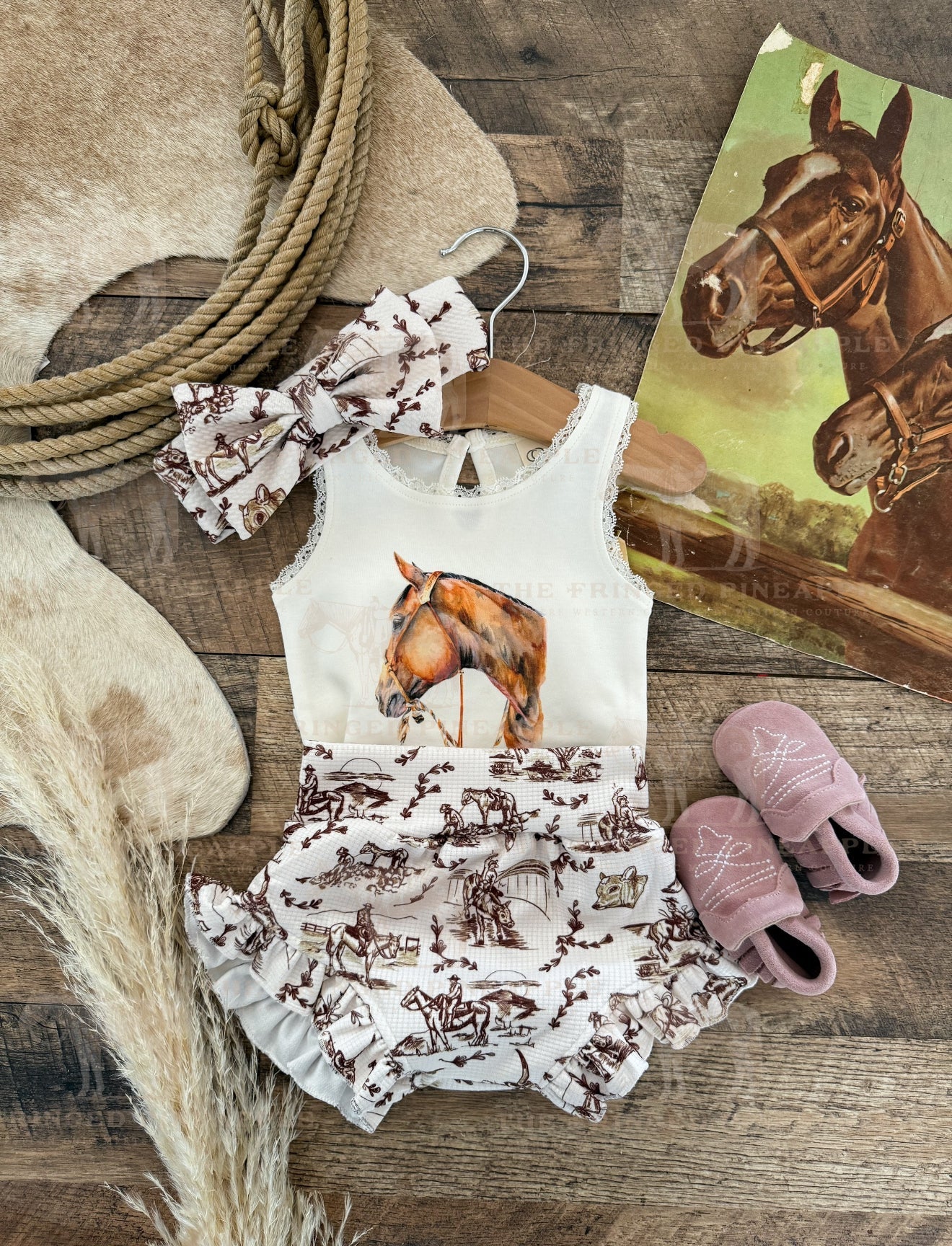 The Chic Cowdays Ruffle Bummie&Bow
