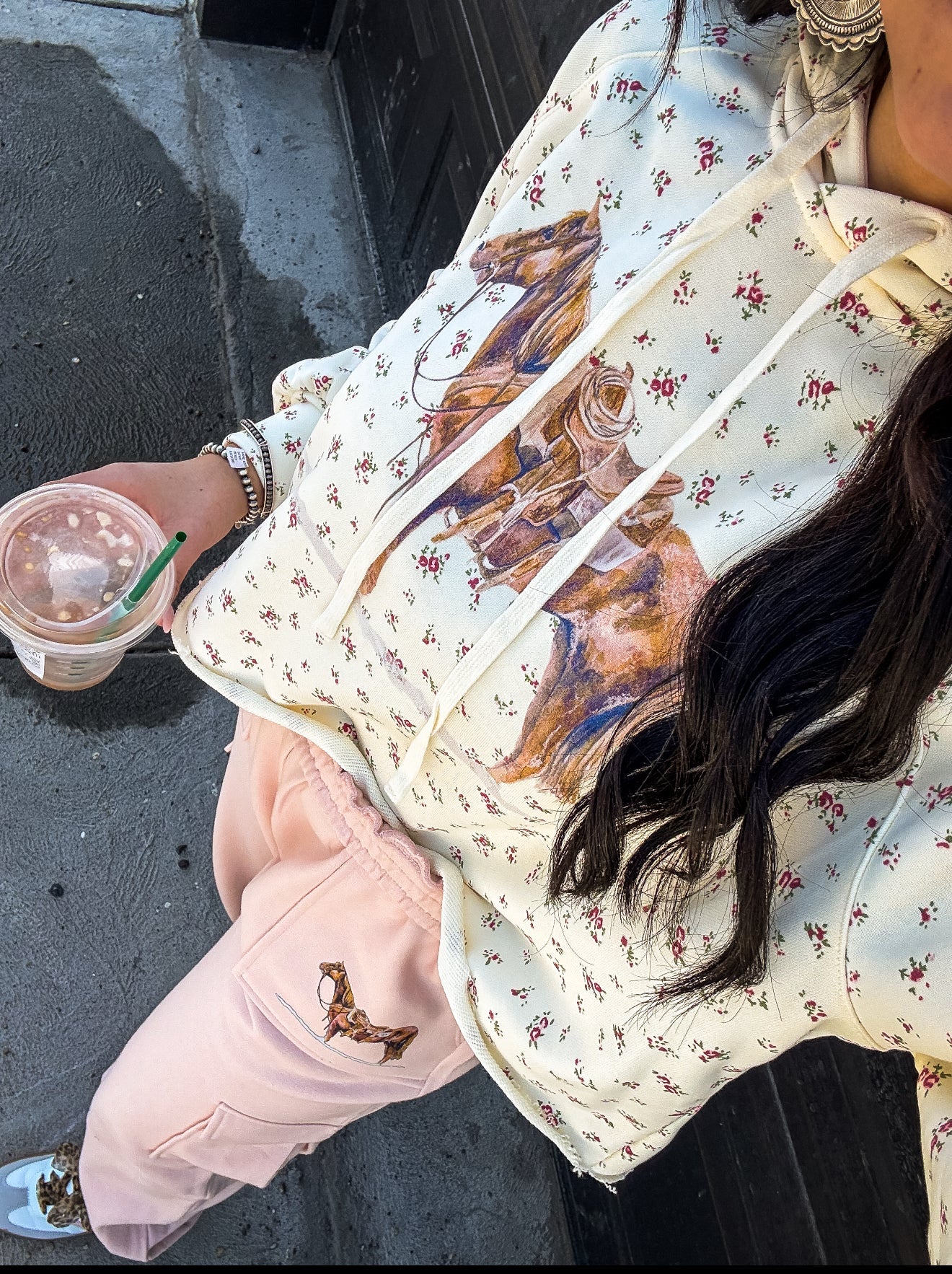 The Good Horse Floral Hoodie(Adult)