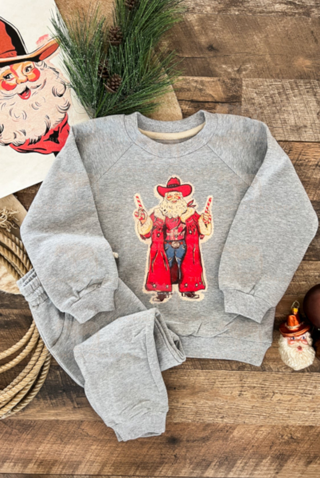 Outlaw Santa Lounge Set(Infant/Toddler)(grey)