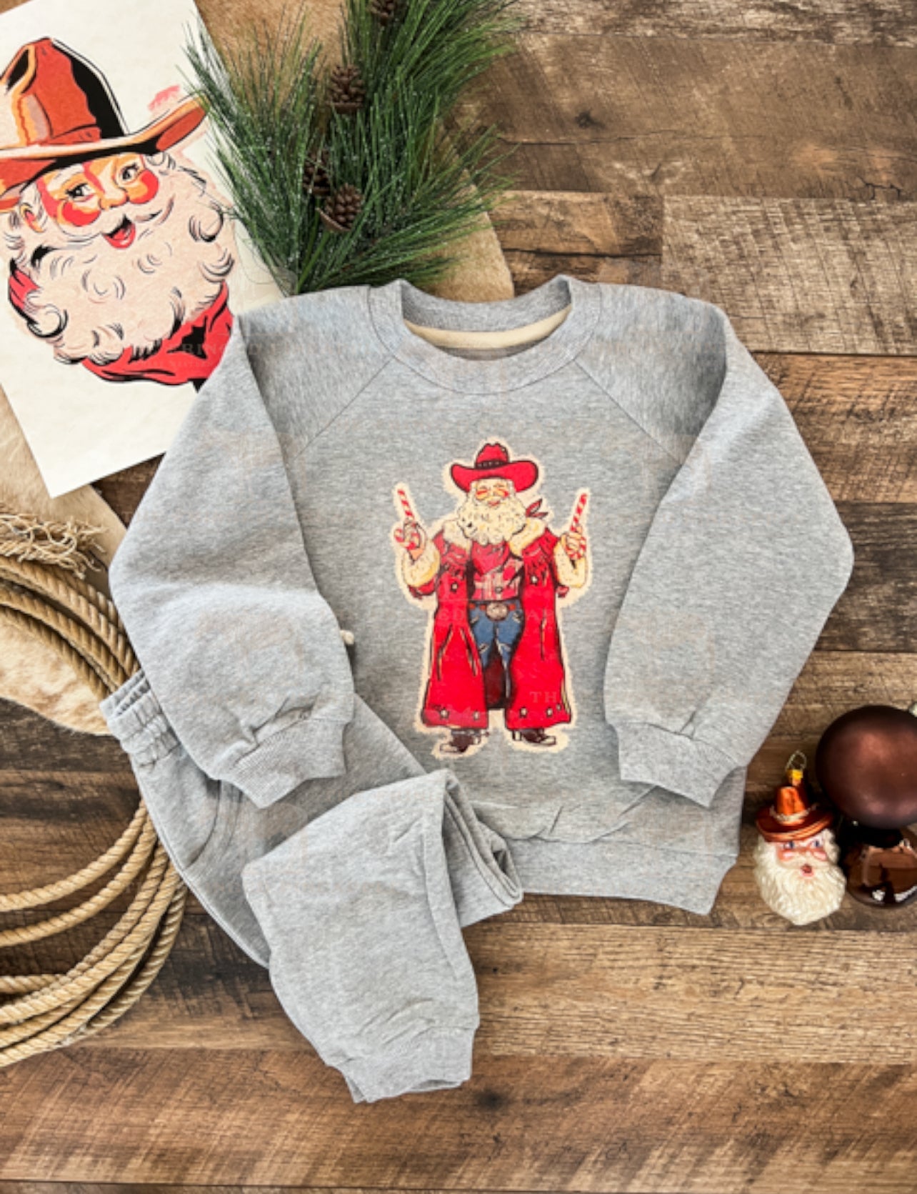 Outlaw Santa Lounge Set(Infant/Toddler)(grey)