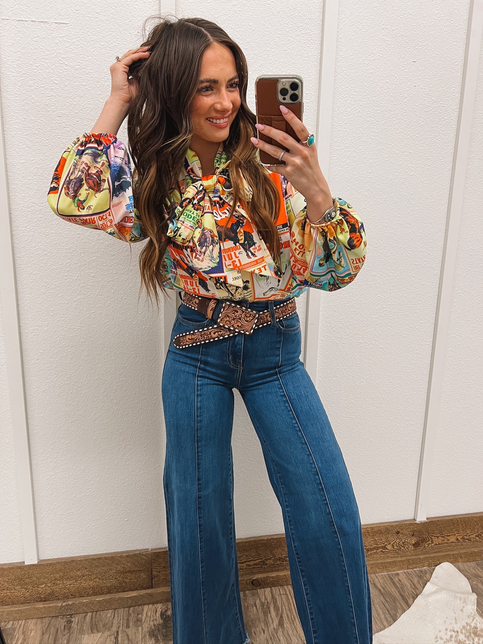 The Western Cowboys Front Tie Blouse Top