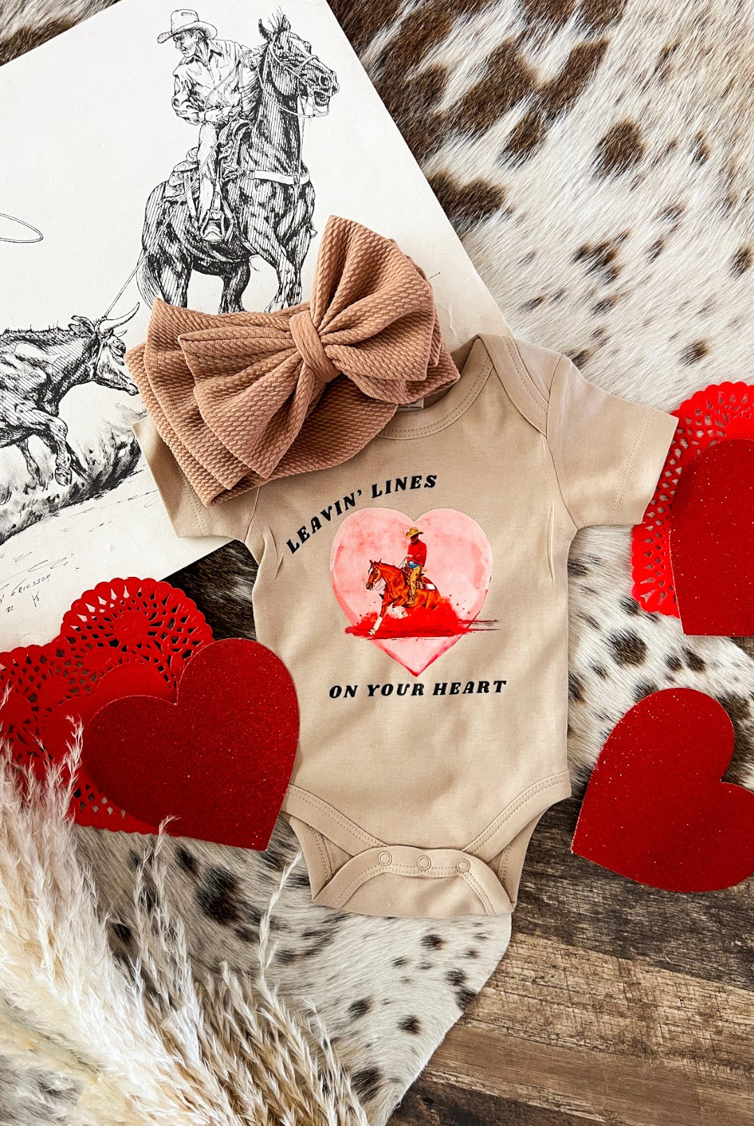 Leavin’ Lines Valentines (Infant-S/S Onesie)(Toddler/Youth-S/S Tee)(Clay)