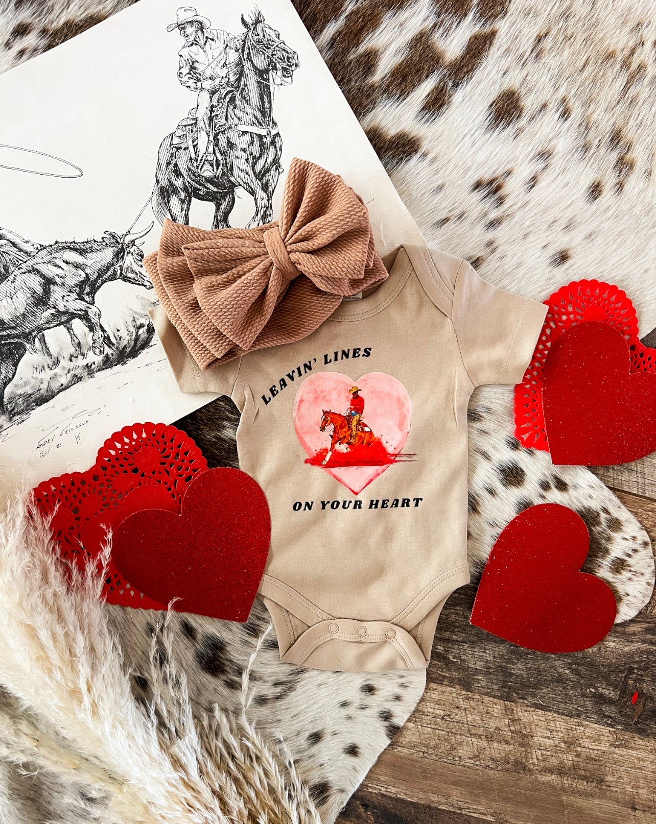 Leavin’ Lines Valentines (Infant-S/S Onesie)(Toddler/Youth-S/S Tee)(Clay)
