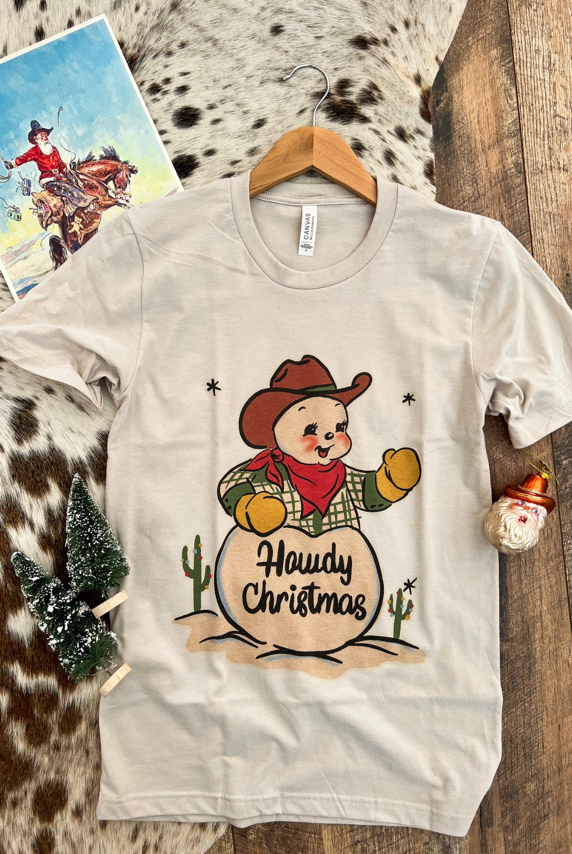 Howdy Cowboy Snowman Tee (Adult)
