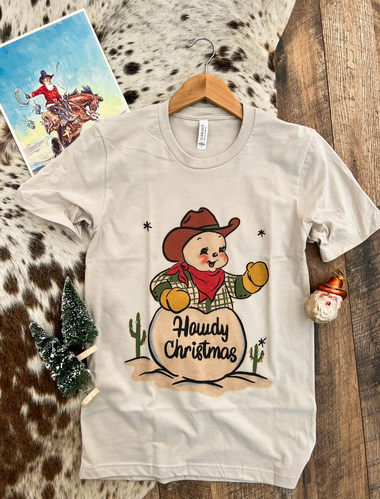 Howdy Cowboy Snowman Tee (Adult)