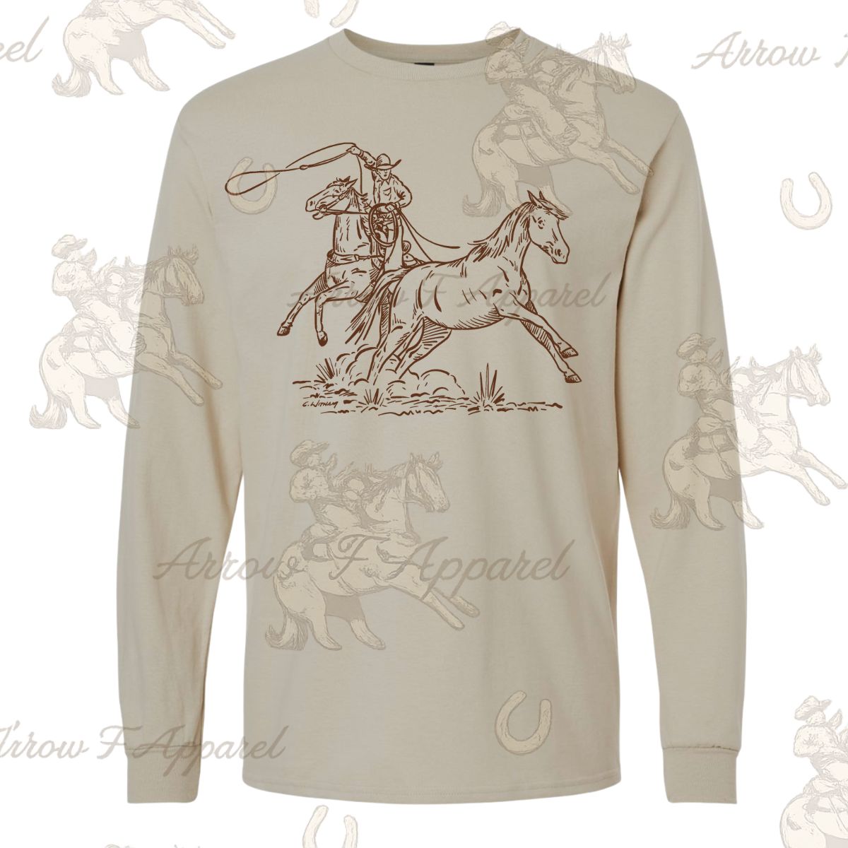 Cody Wild Horse Sketch | Western Heritage Long Sleeve Tee