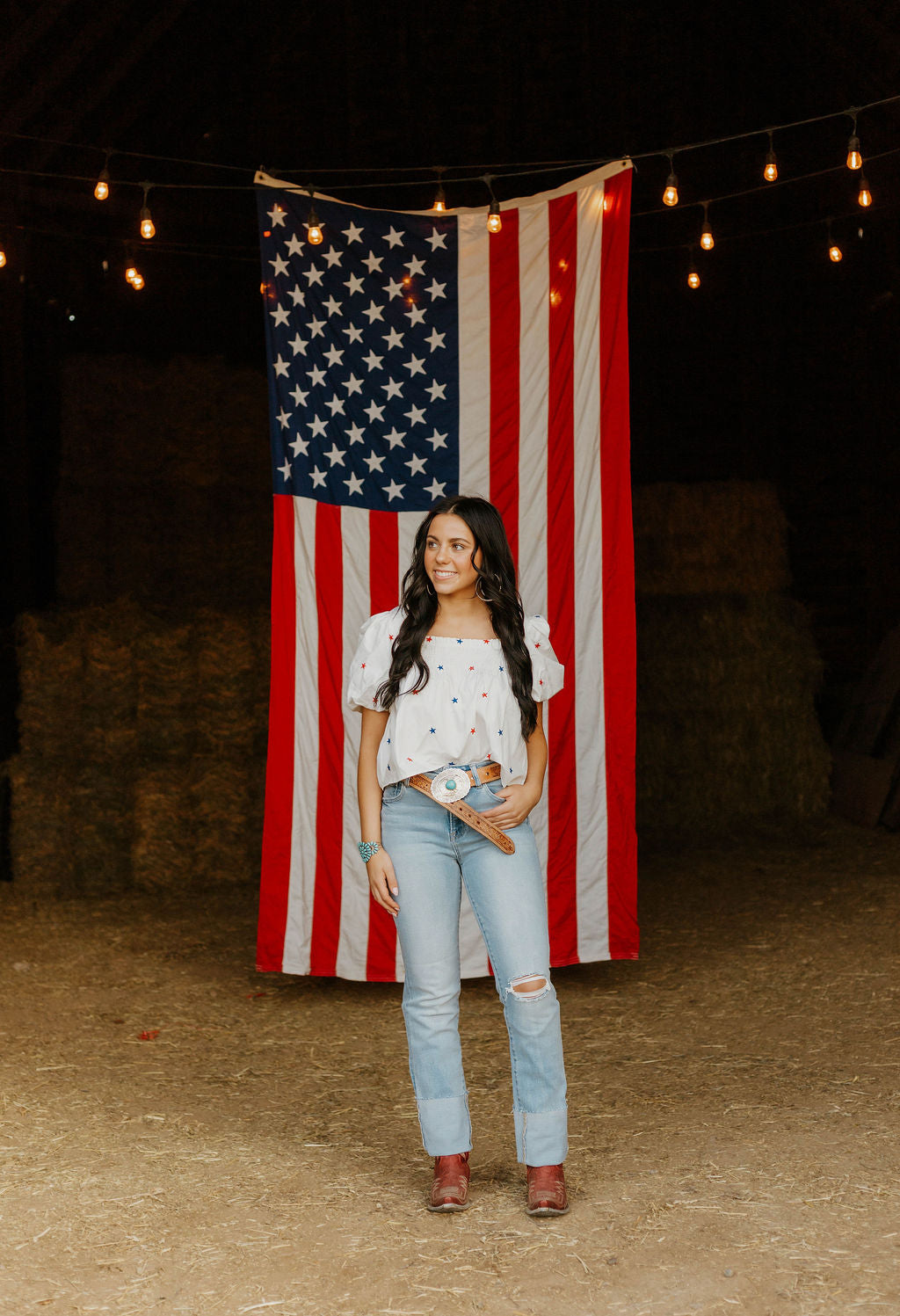 Star Spangled Cowgirl Top Tops -Blouses