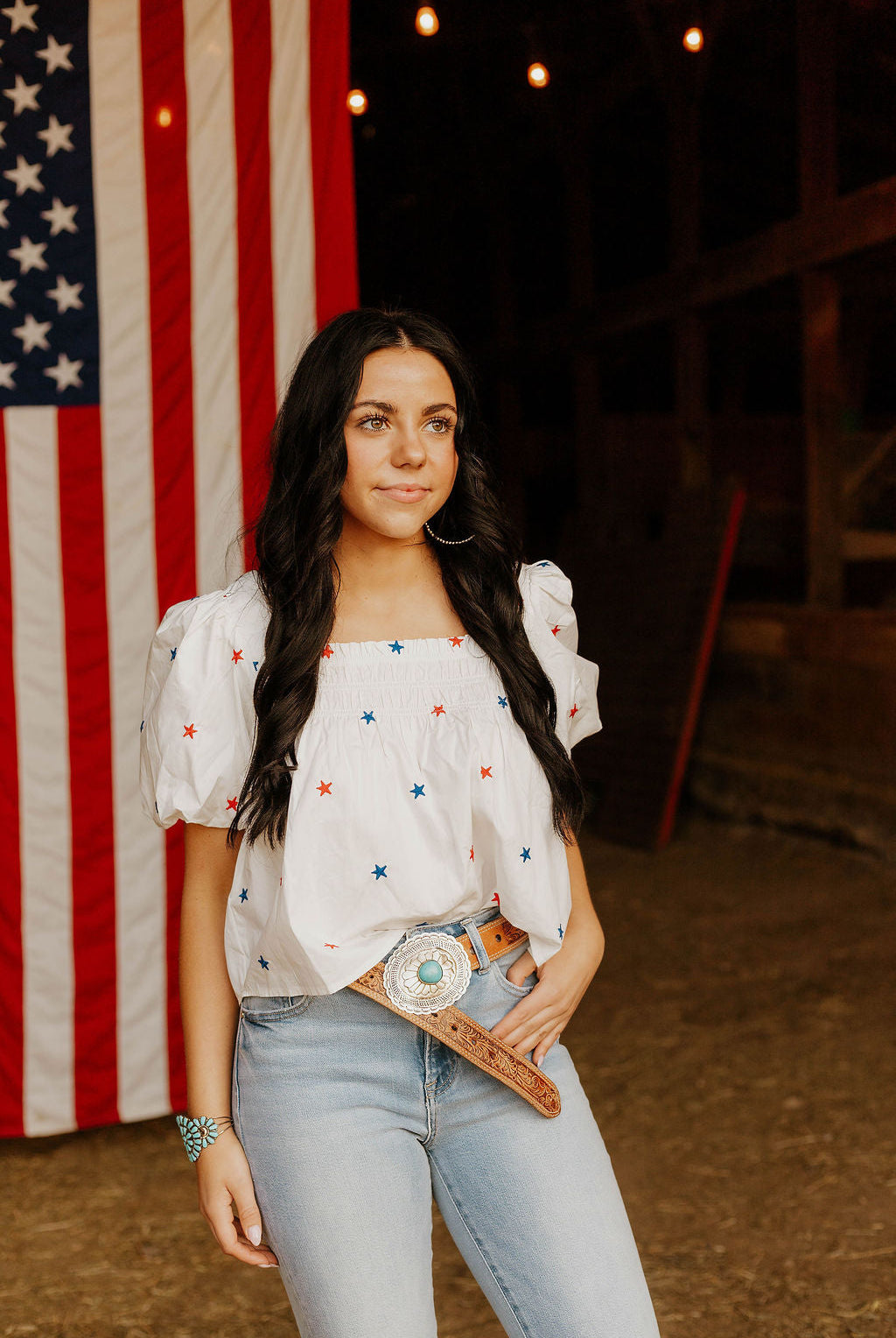 Star Spangled Cowgirl Top Tops -Blouses