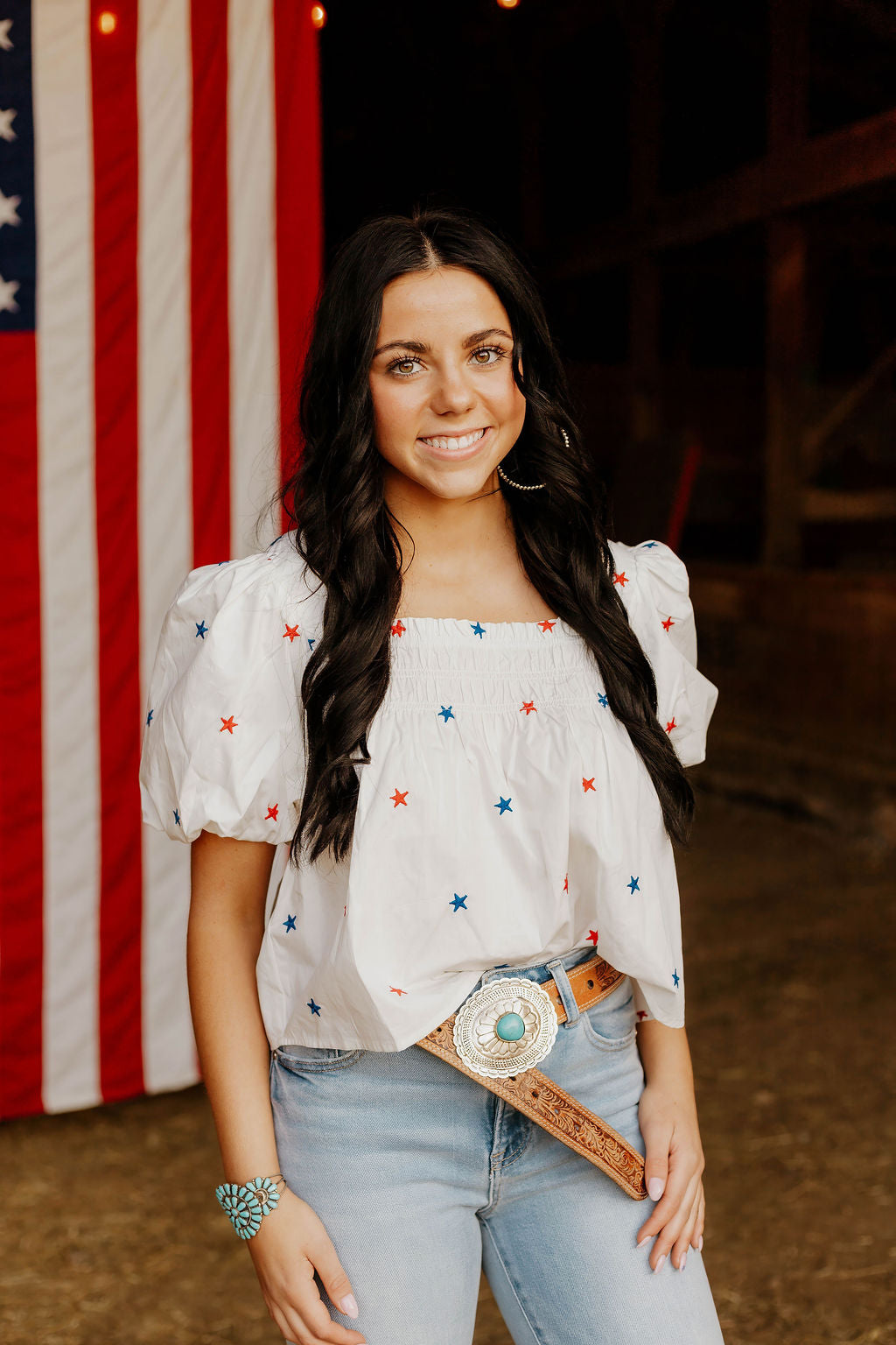 Star Spangled Cowgirl Top Tops -Blouses
