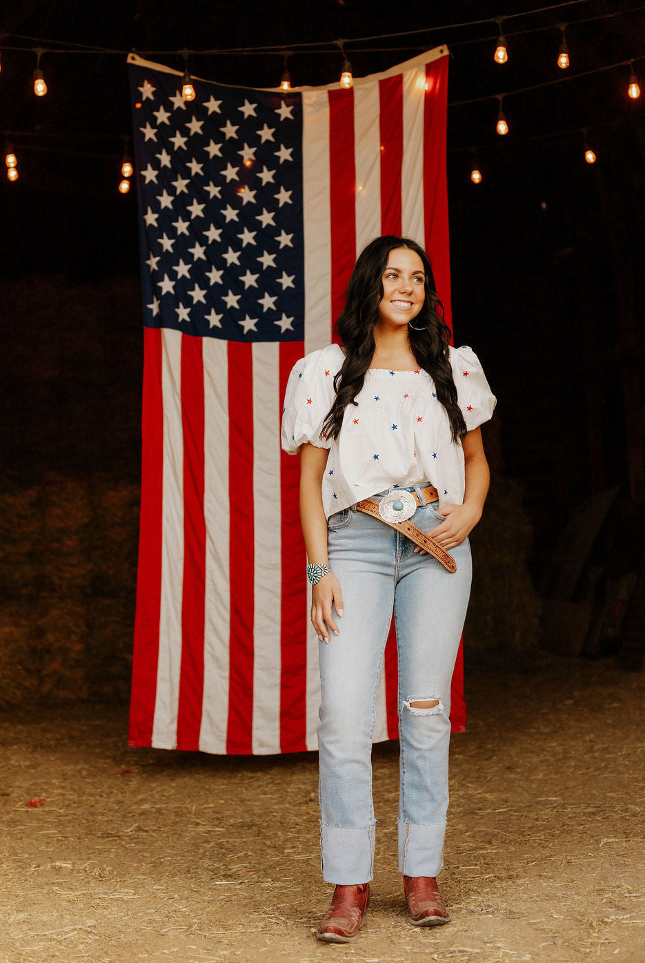 Star Spangled Cowgirl Top Tops -Blouses