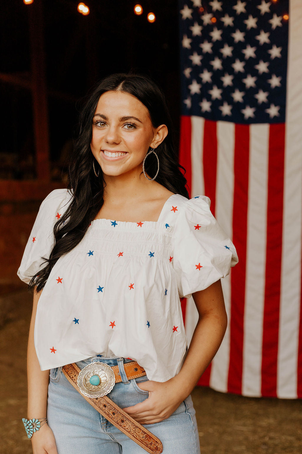 Star Spangled Cowgirl Top Tops -Blouses