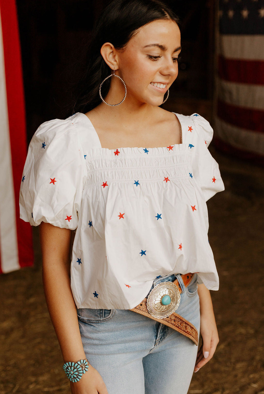 Star Spangled Cowgirl Top Tops -Blouses