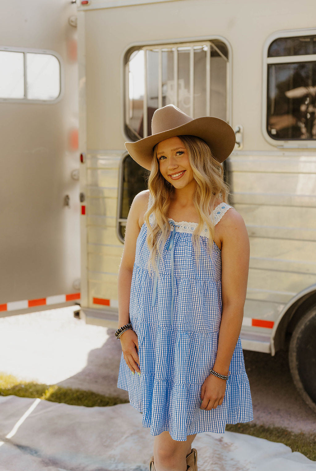 Sweet Land of Liberty Gingham Dress (Blue)
