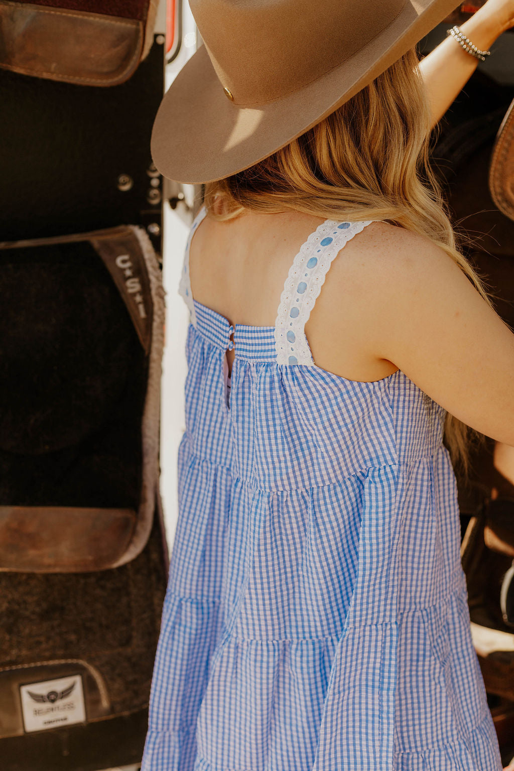 Sweet Land of Liberty Gingham Dress (Blue)