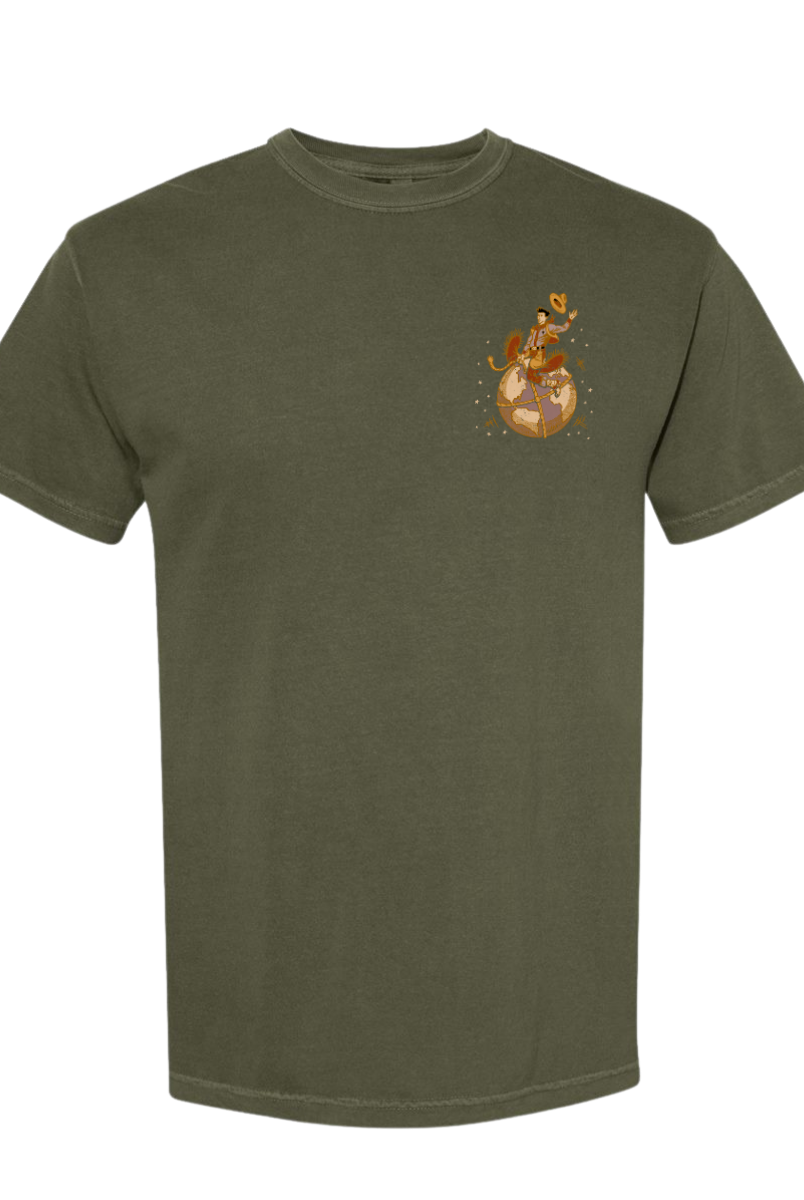 ’Take Courage’ Cowboy on the World Tee-John 16:33 (Hemp)