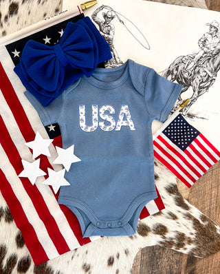 Western 4th Of July-USA Cowgirl(Infant/Toddler/Youth)(Blue)