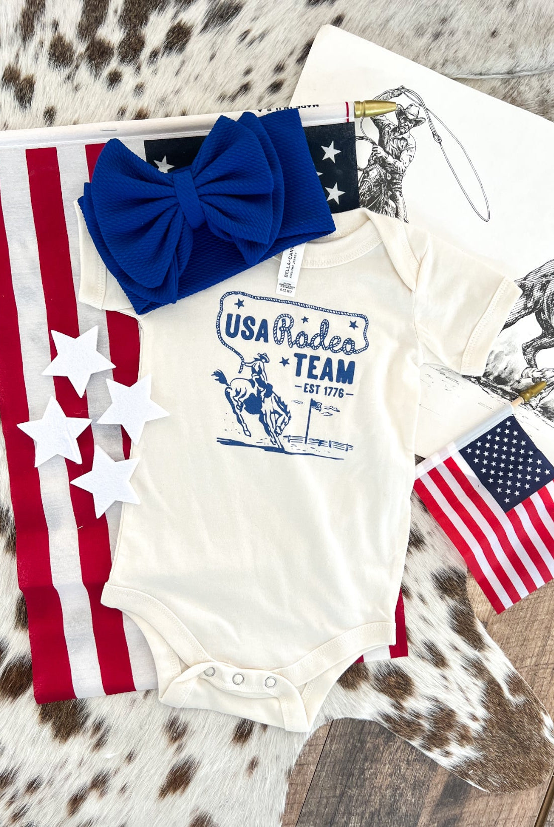 Western 4th Of July-USA Rodeo Team Blue(Infant/Toddler/Youth)(Natural)