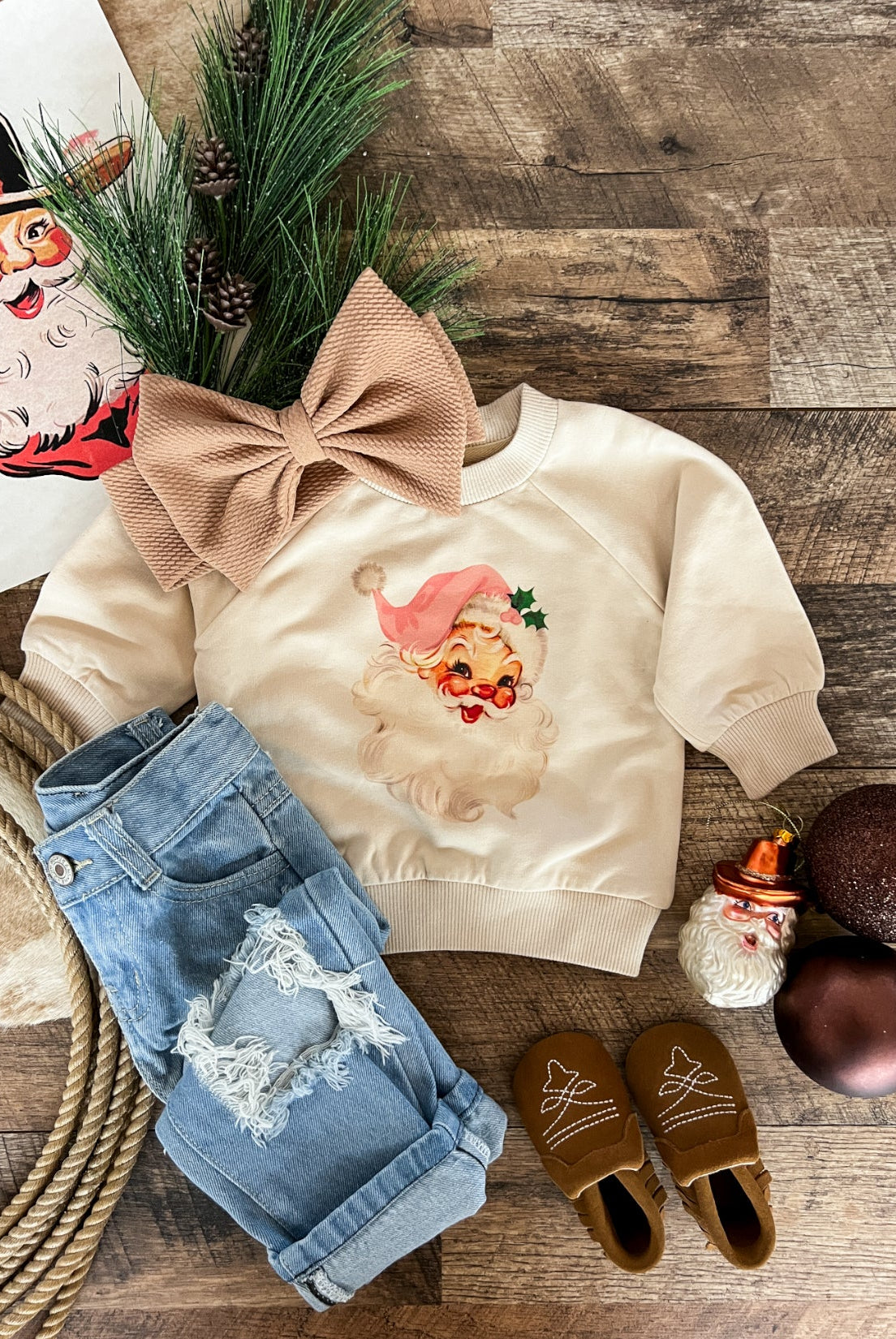 Cheerful Santa Lounge Set(cream)(FRINGED EXCLUSIVE)