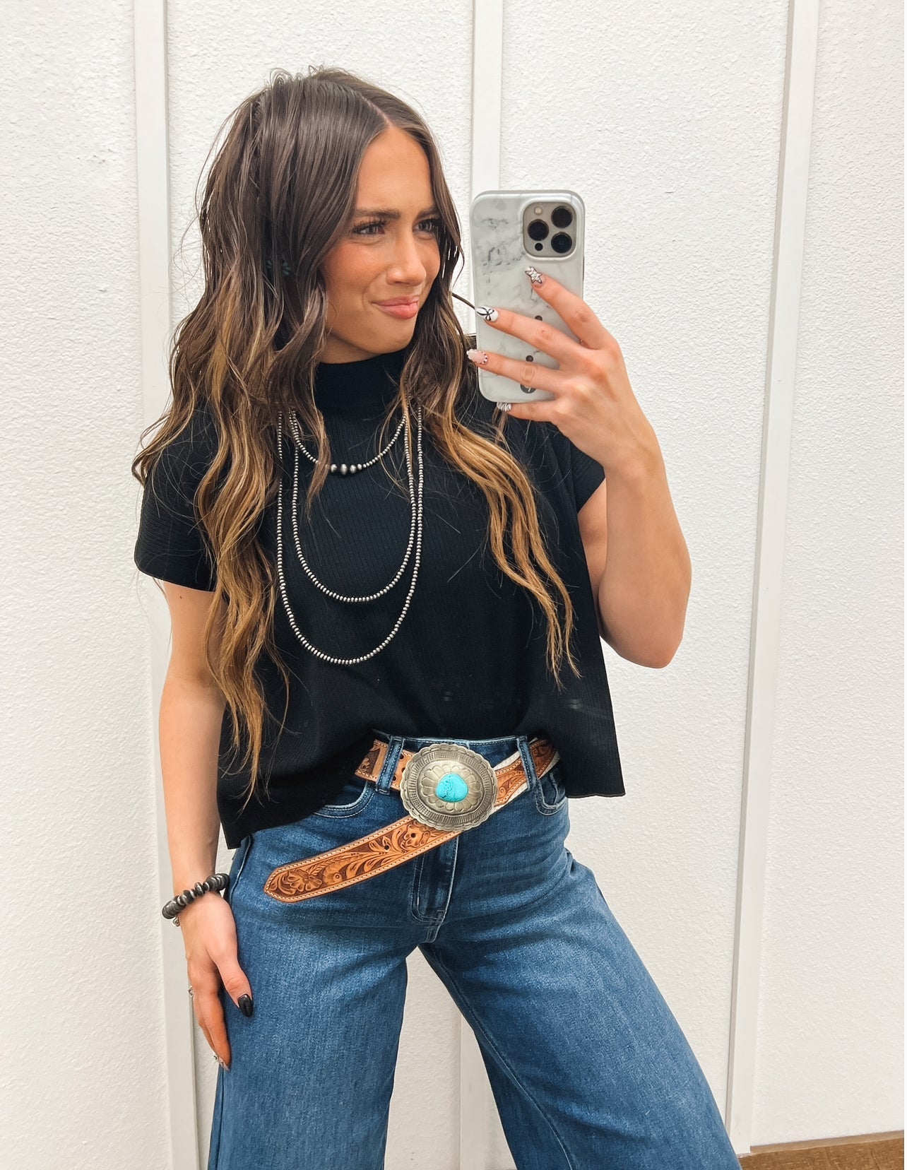 Out In The Country Mock Neck Tops - Sweaters