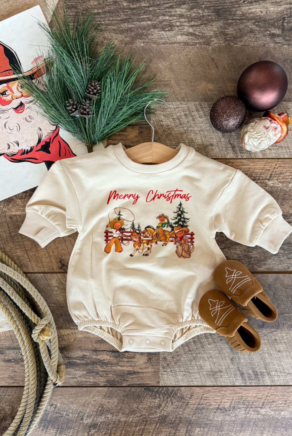 Gingerbread Bubble Romper (cream)