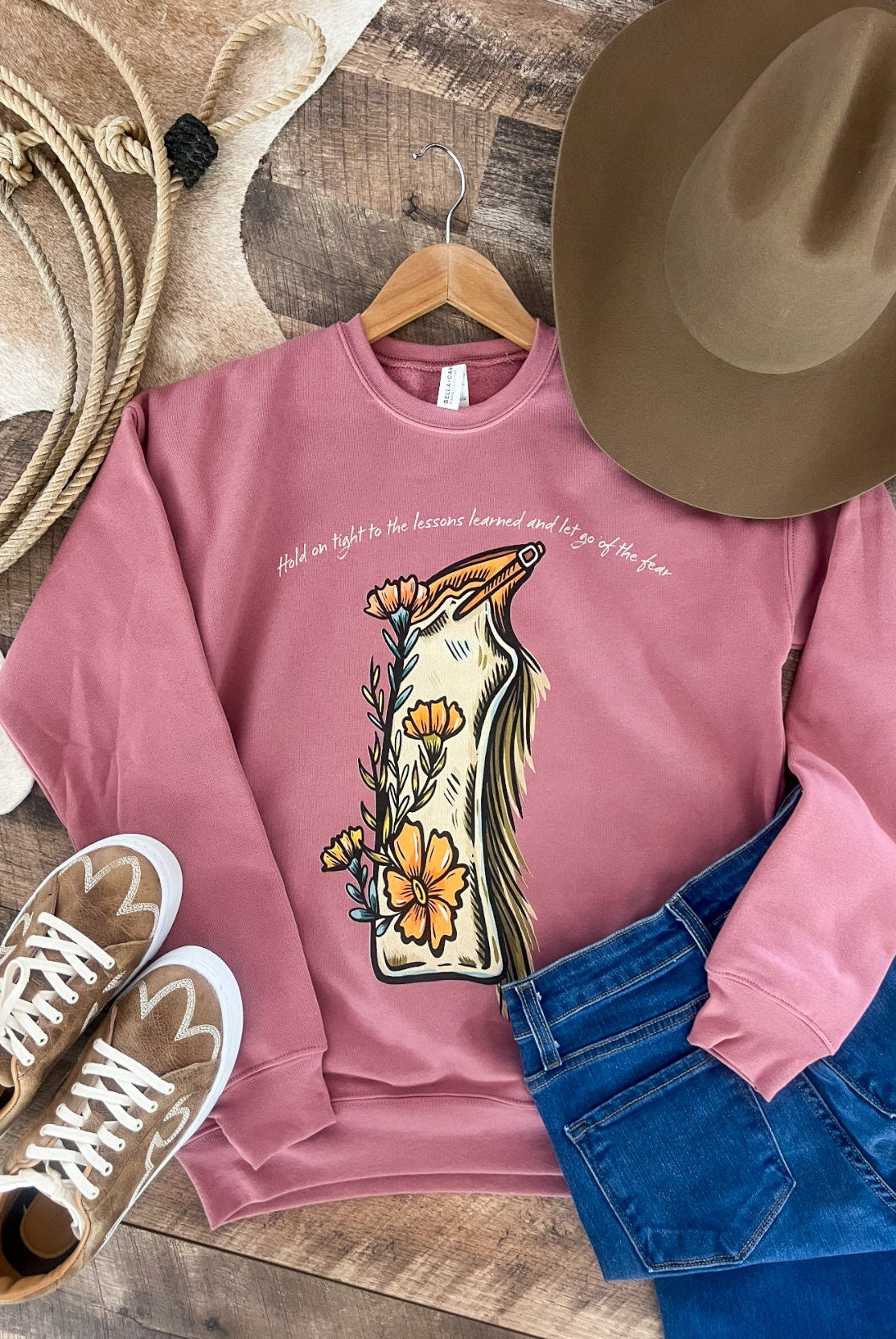 Wildflower Chaps Tee Or Sweatshirt (Adult)(Mauve)