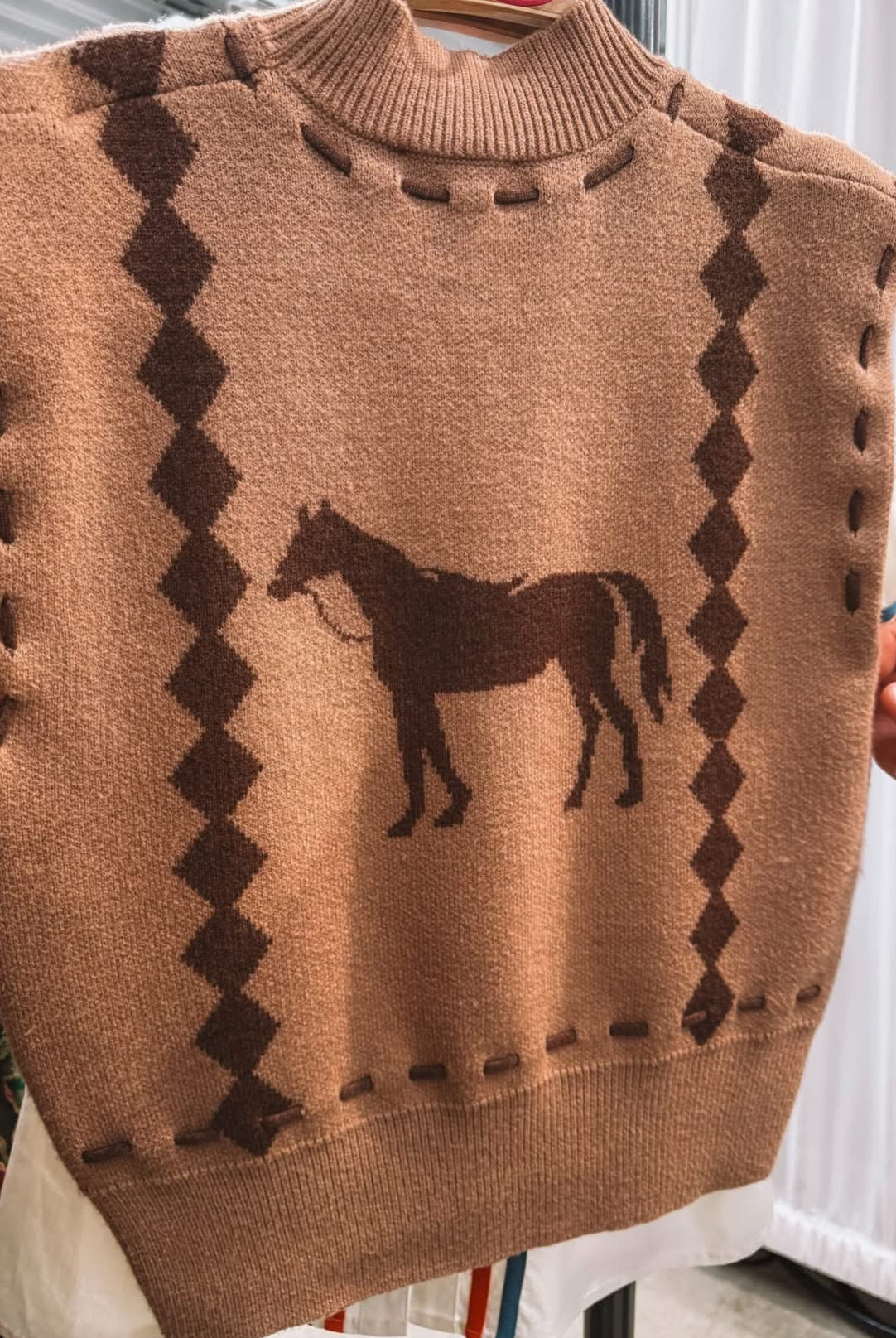 Trail Horse Knit Sweater Vest Top
