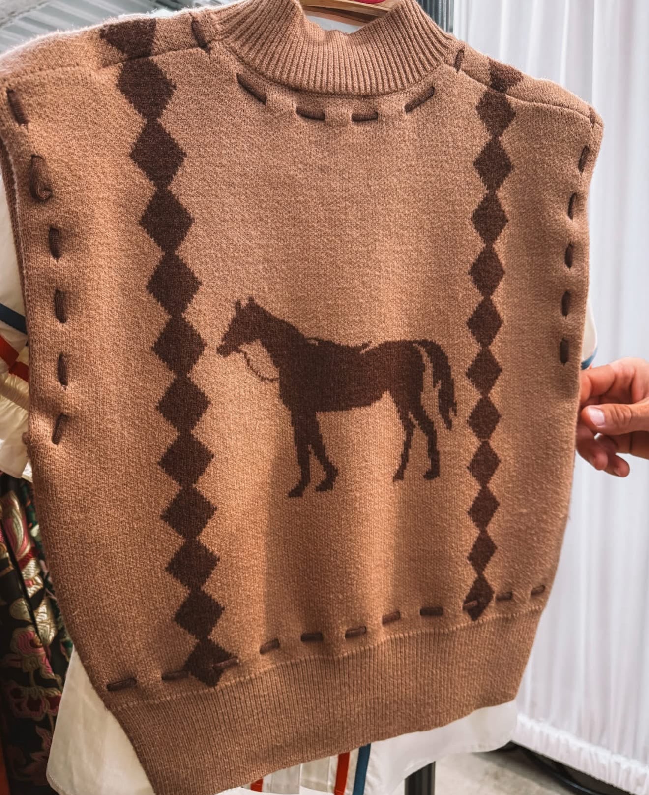 Trail Horse Knit Sweater Vest Top