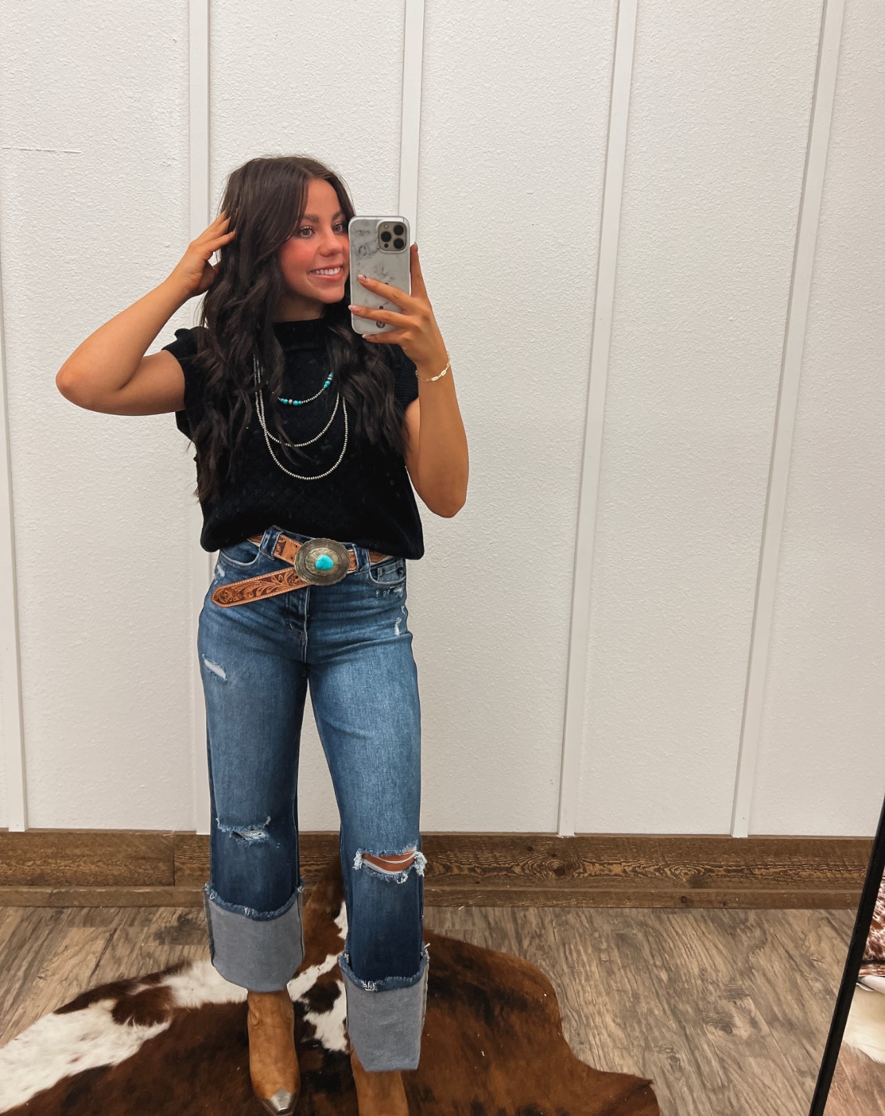 The Cowboy Sweater Vest (Black)