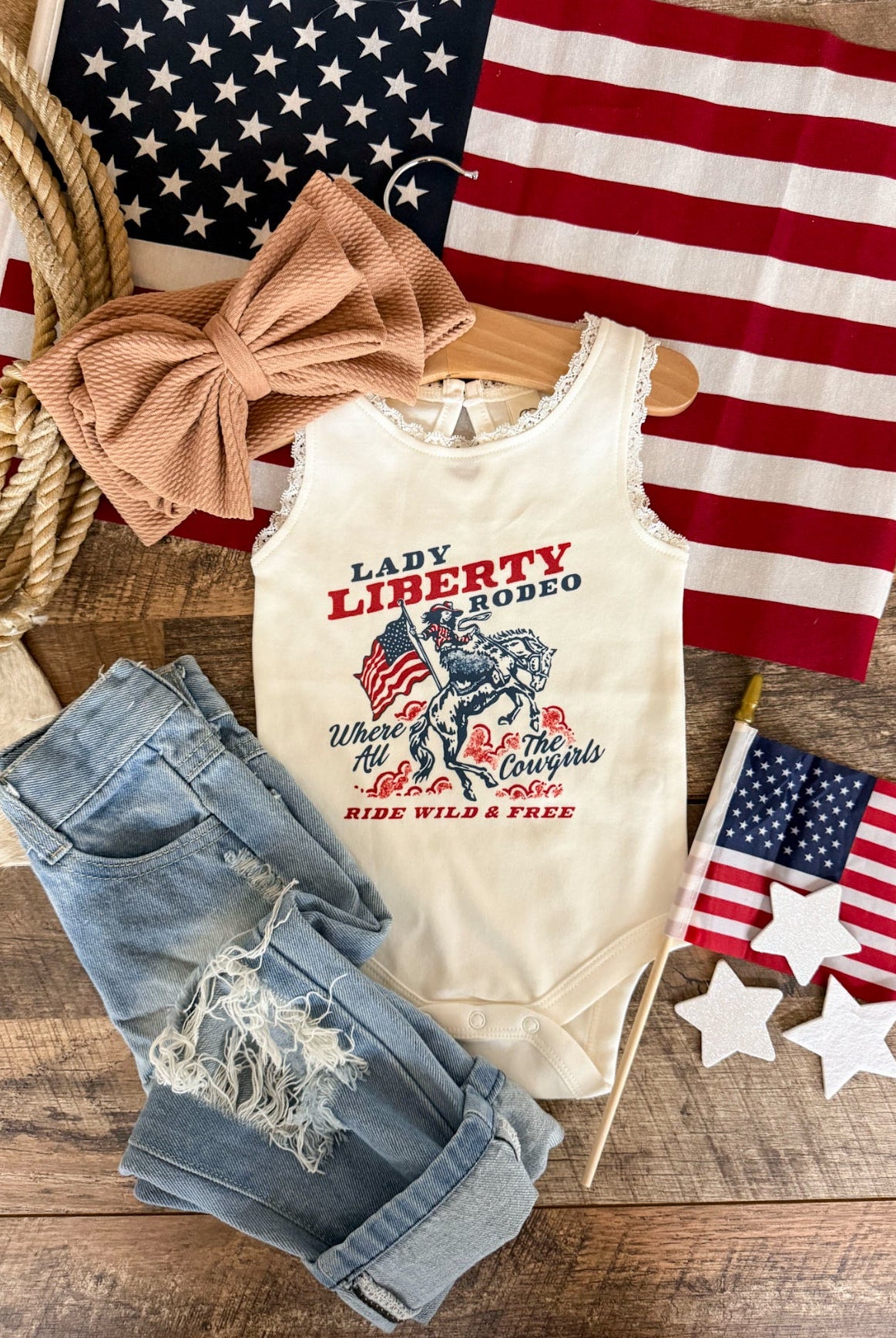 Lady Liberty Lace Tank Onesie