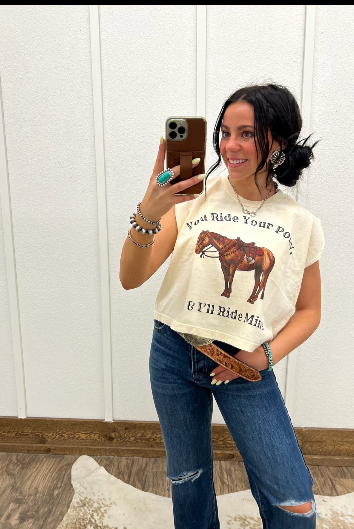 You Ride Your Pony Muscle Tank(Adult)(Faded Cream)