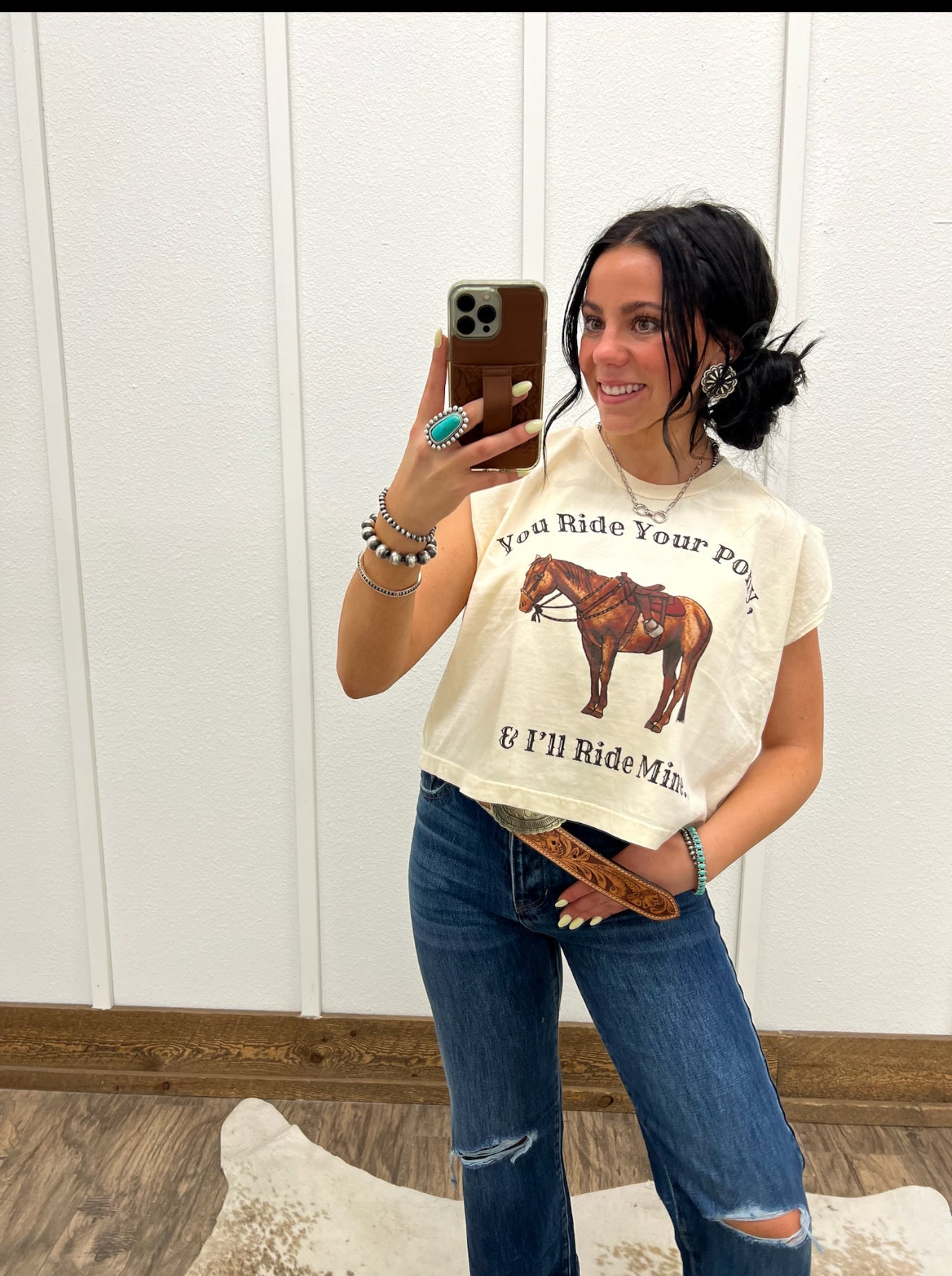 You Ride Your Pony Muscle Tank(Adult)(Faded Cream)