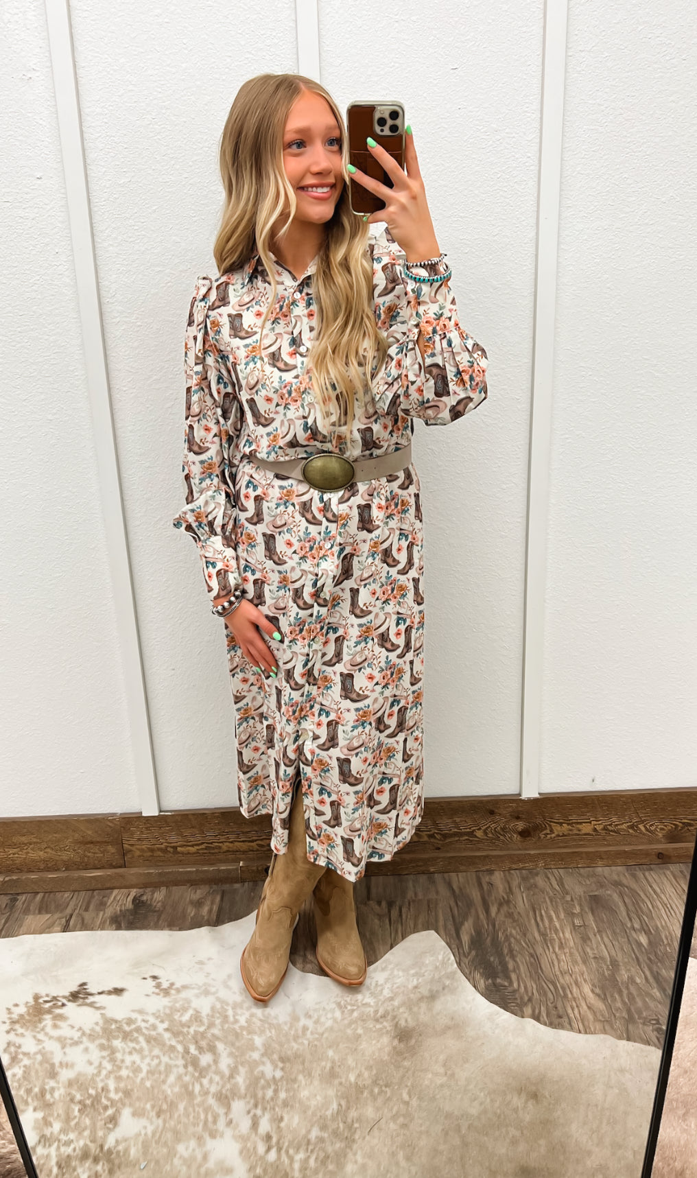 Floral Boots Cowgirl Dress