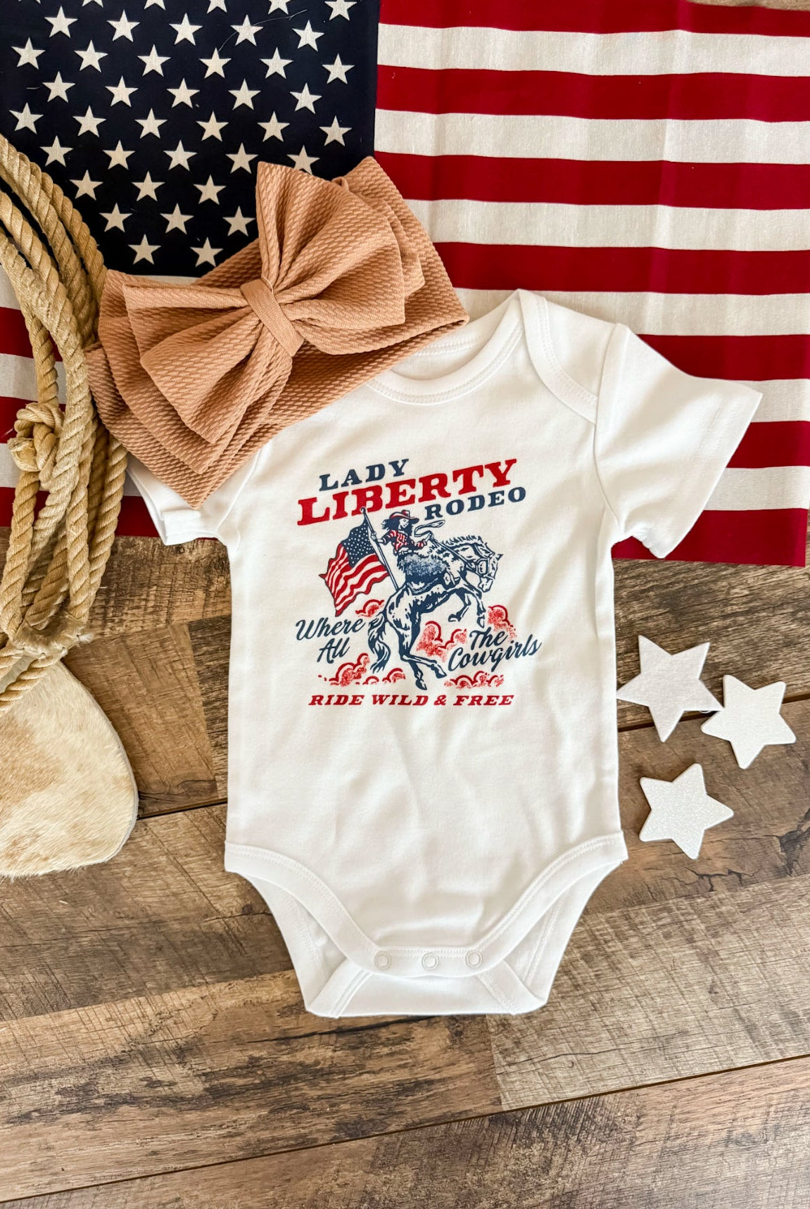 Lady Liberty Rodeo – Infant(onesie) Toddler/Youth(tee)