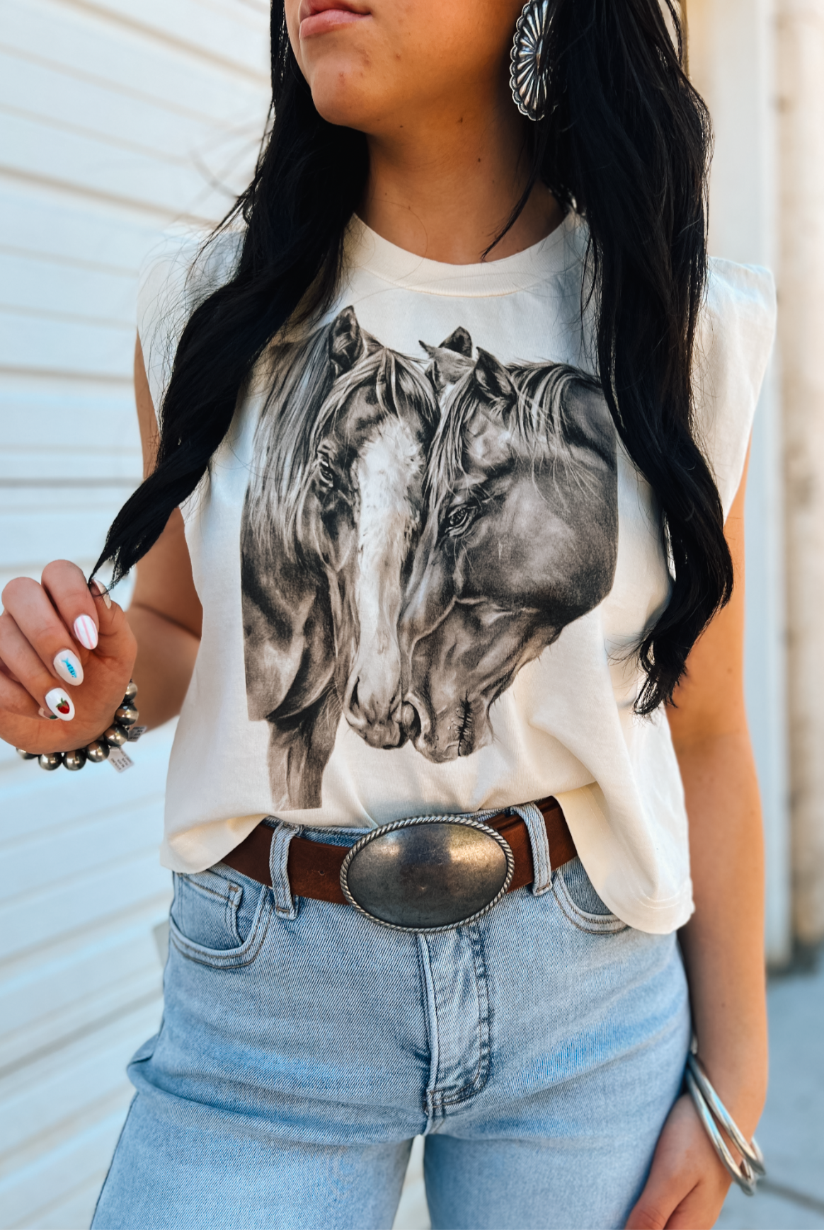 Nuzzled Horses Muscle Tank