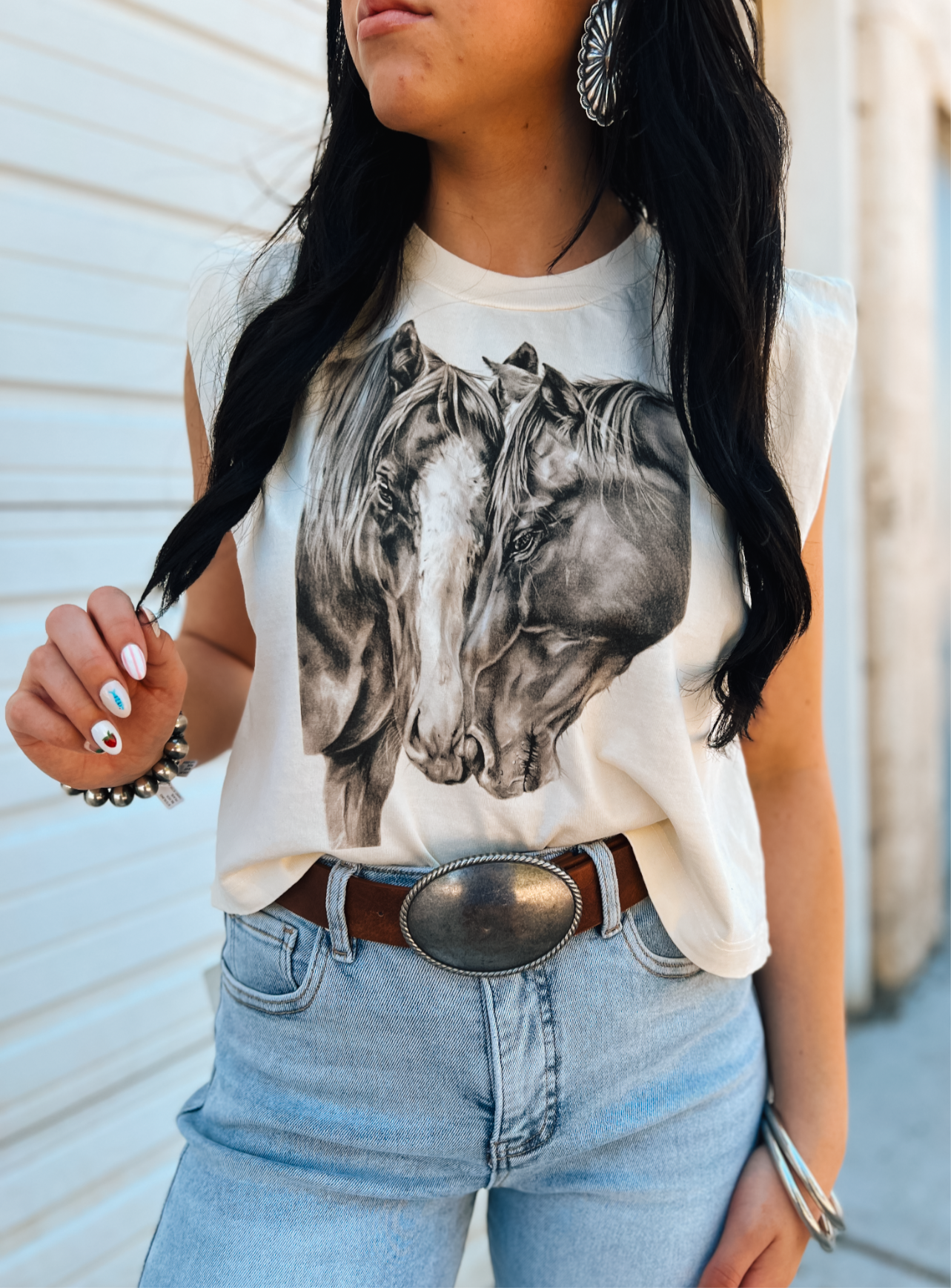 Nuzzled Horses Muscle Tank