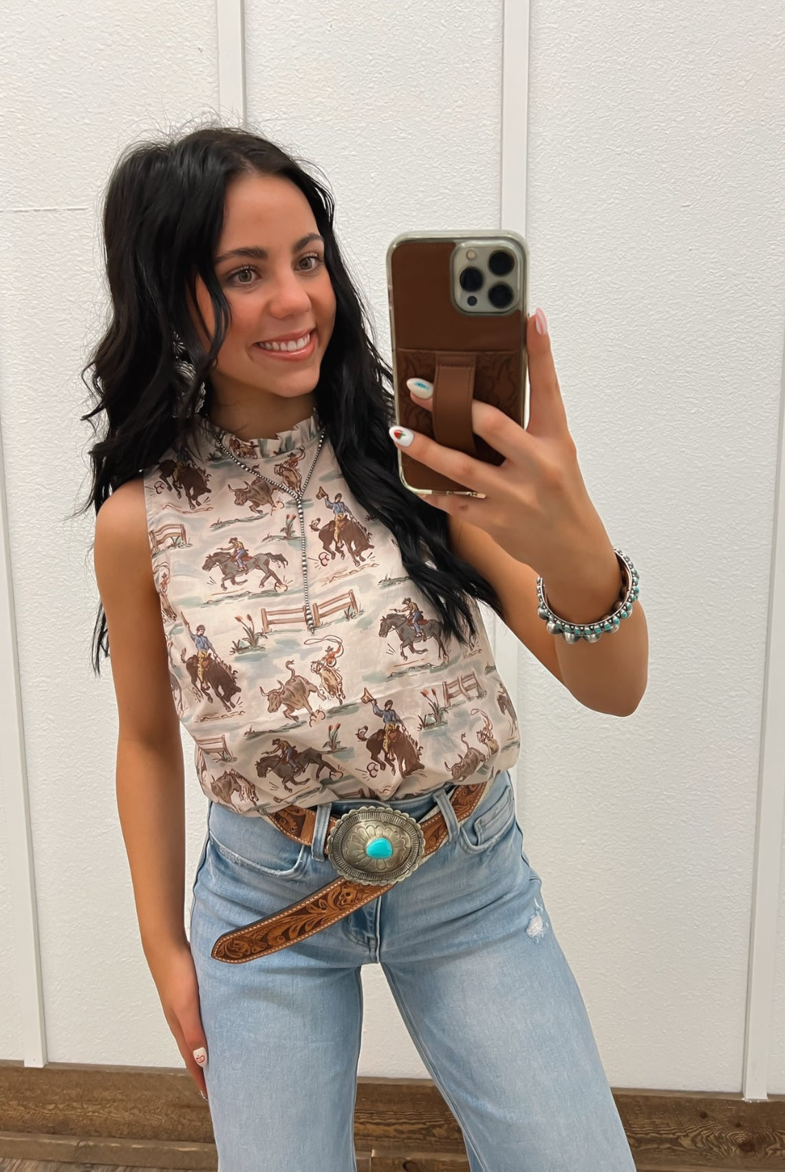 Ole’ West Cowboys Ruffle Neck Tank