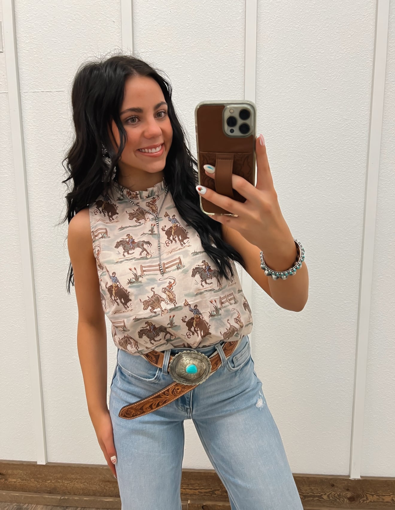 Ole’ West Cowboys Ruffle Neck Tank