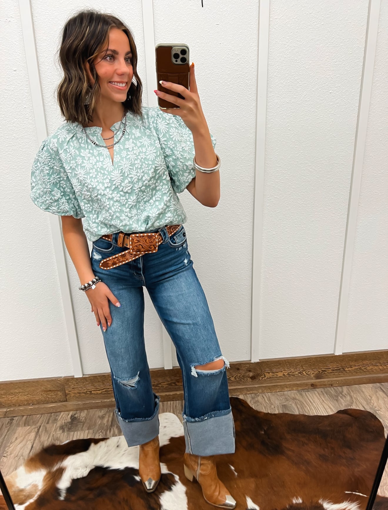 Farmers Daughter Top (Sage) Tops -Blouses