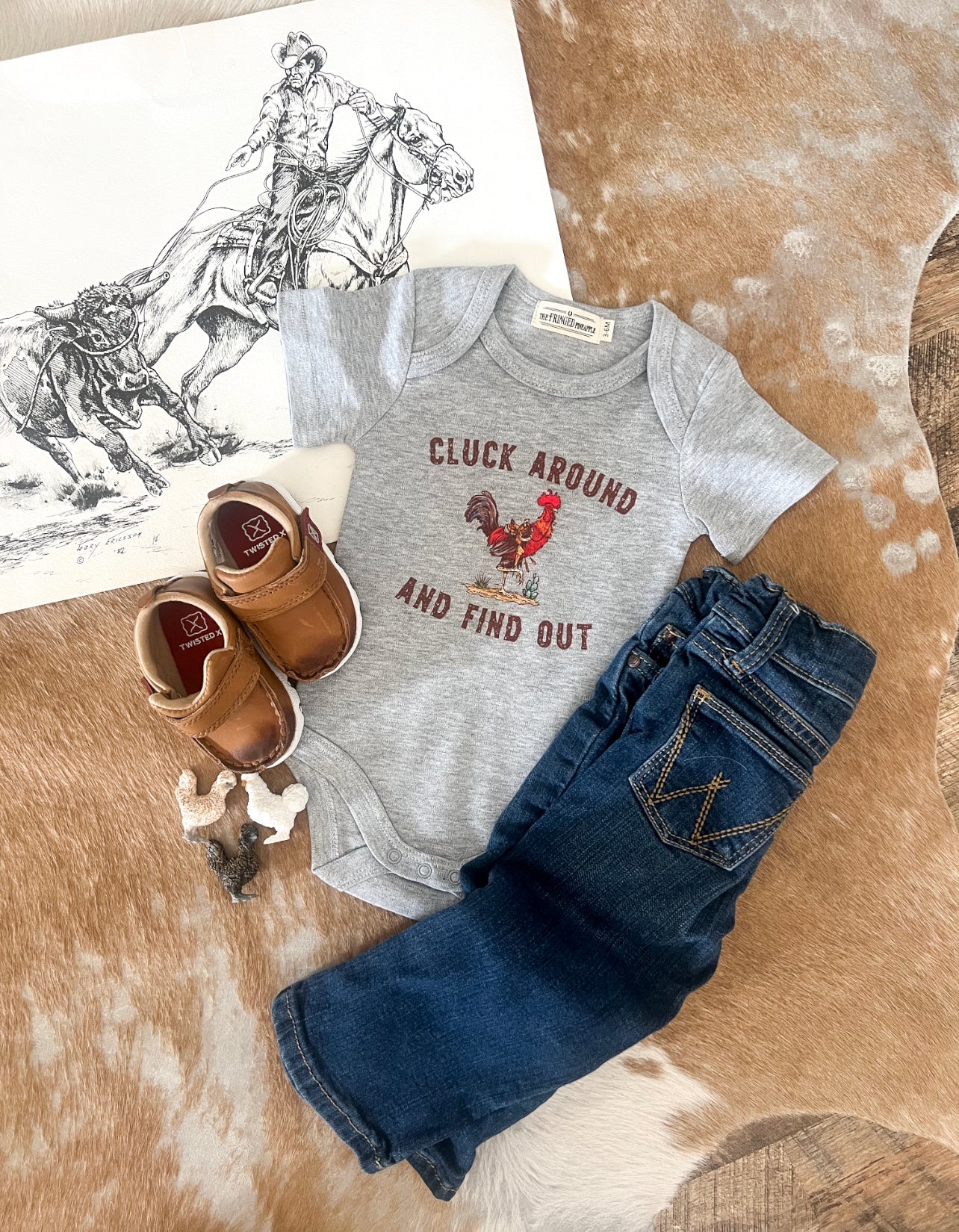 Cluck Around & Find Out Rooster Design (Onesie/Youth Tee)