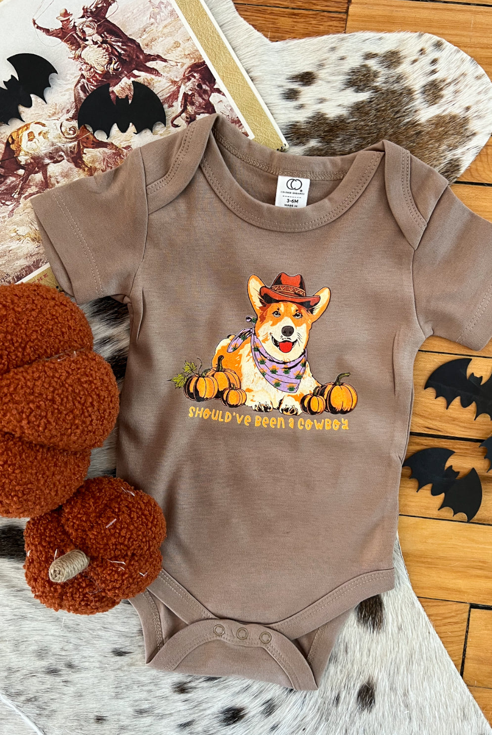 Corgi Halloween Design Onesie/Tee (little kid)(brown)
