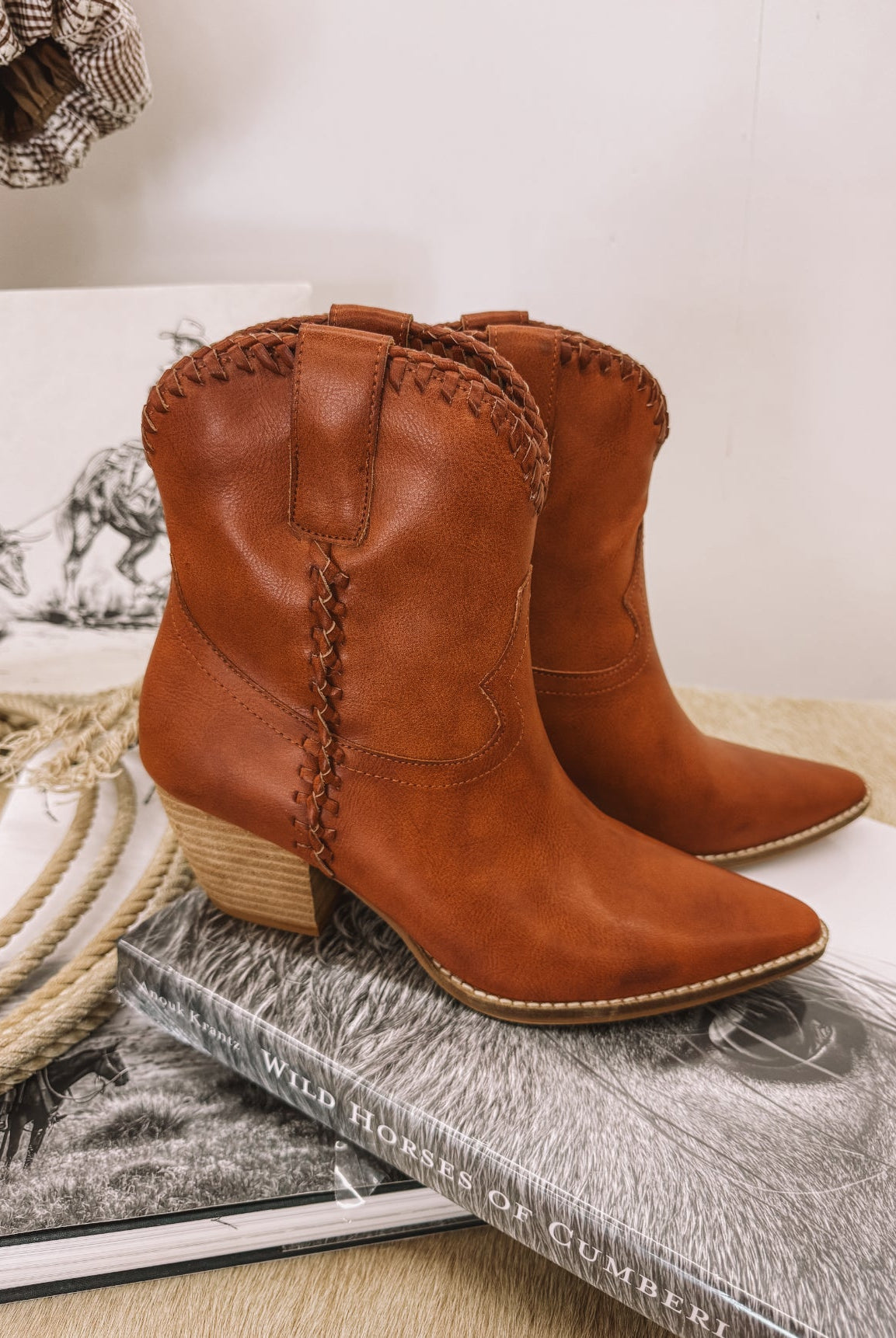 Gone Country Western Bootie (Cognac)