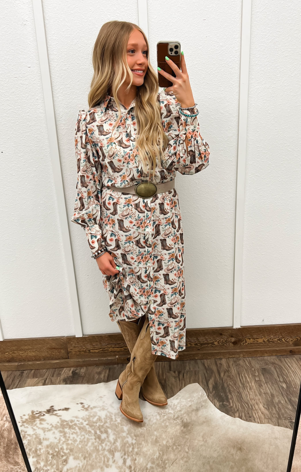 Floral Boots Cowgirl Dress